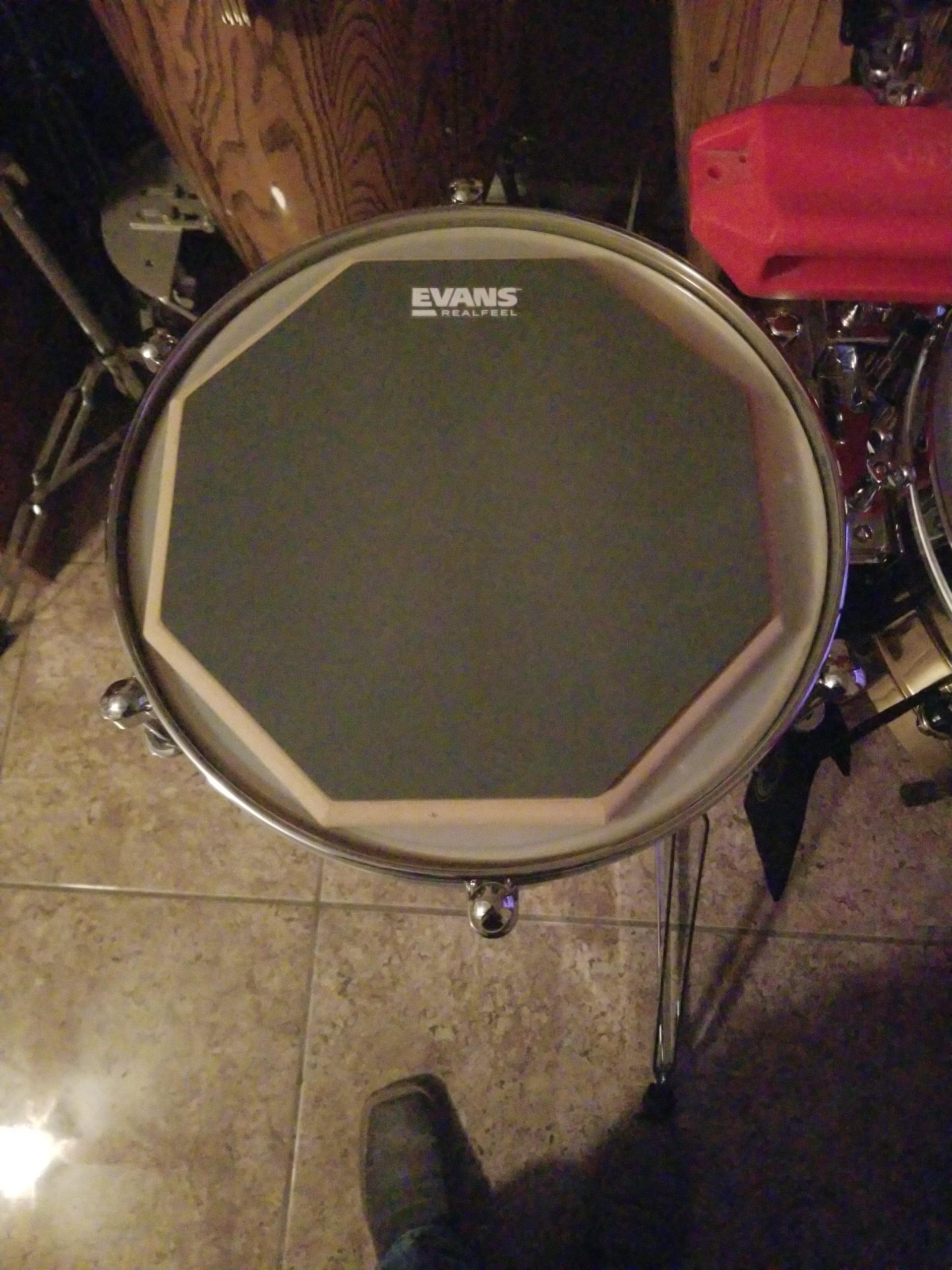 Evans RealFeel Single-Sided Drum Practice Pad, 12 Inch | Realistic stick response, quiet practice, durable construction, consistent rebound customer photo 1