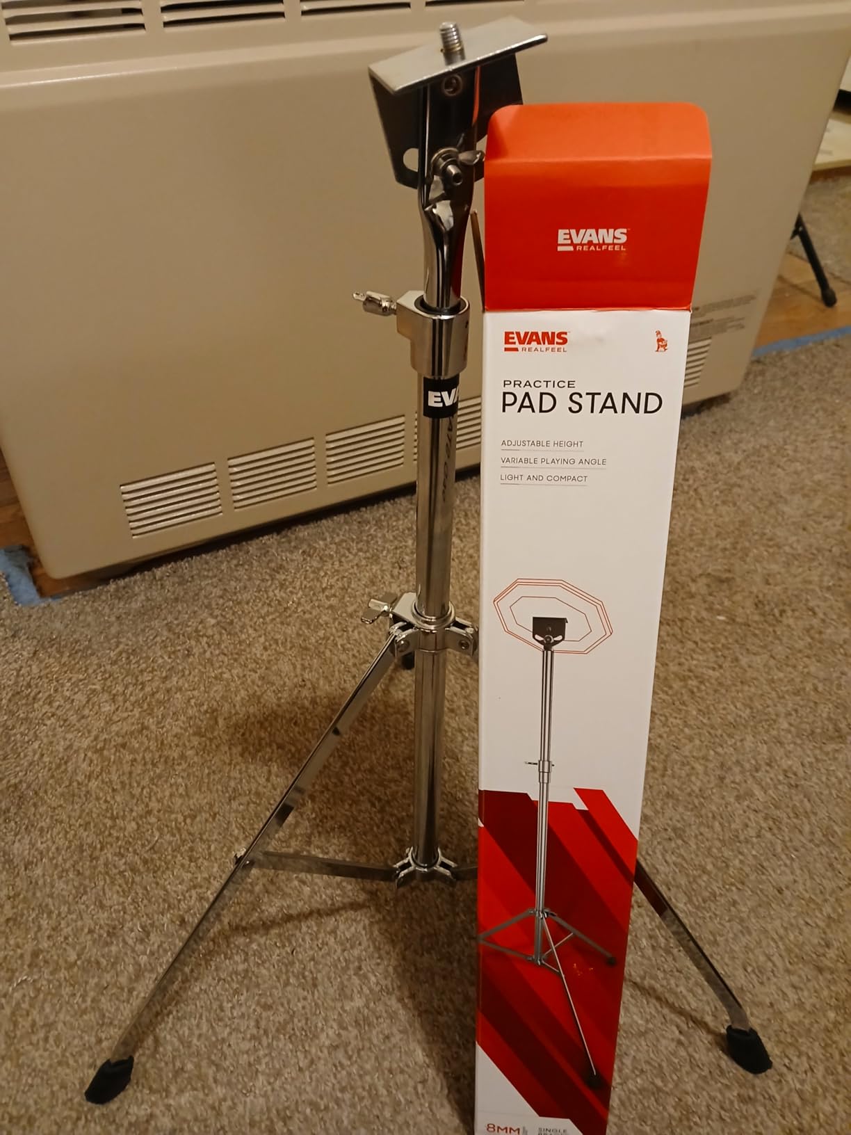 Evans RealFeel - Drum Practice Pad Stand - Drum Pad Stand - Drummer Practice Pad Stand - Fits Single Sided Drum Pads with 8mm Thread Insert customer photo 2