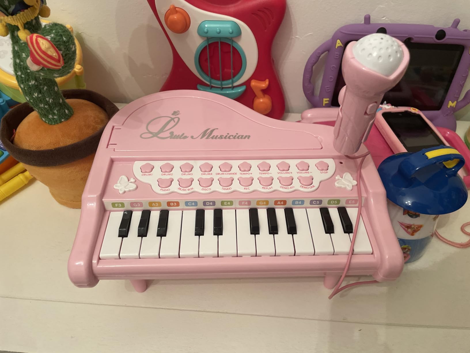 Love&Mini Piano Keyboard Toys for Girls - 24 Keys Toddler Piano Toy | Kids Piano Music Toy Instruments with Microphone, Pink Piano Toys for 3+ Years Old Girls Birthday Xmas Gifts customer photo 1