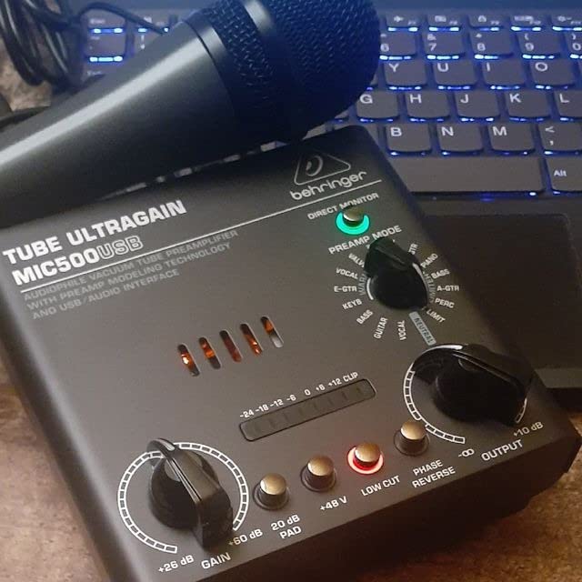 Behringer TUBE ULTRAGAIN MIC500USB Audiophile Vacuum Tube Preamplifier with Preamp Modeling Technology and USB/Audio Interface customer photo 1