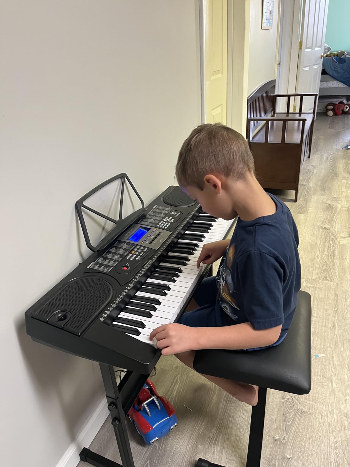 61-Key Electronic Keyboard Pack with Headphones, Microphone, Stand, Stool, and Power Supply customer photo 1