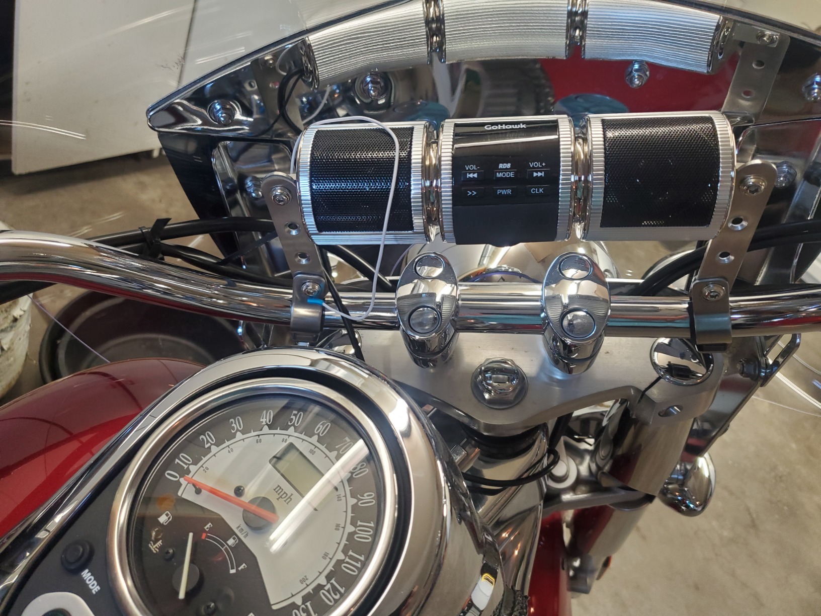 GoHawk Motorcycle Bluetooth Speakers, Waterproof Radio Audio System | Built-in Amplifier, FM Radio, AUX Input, USB, Great for ATV, Scooter Bike, 12 Volt Vehicle customer photo 1