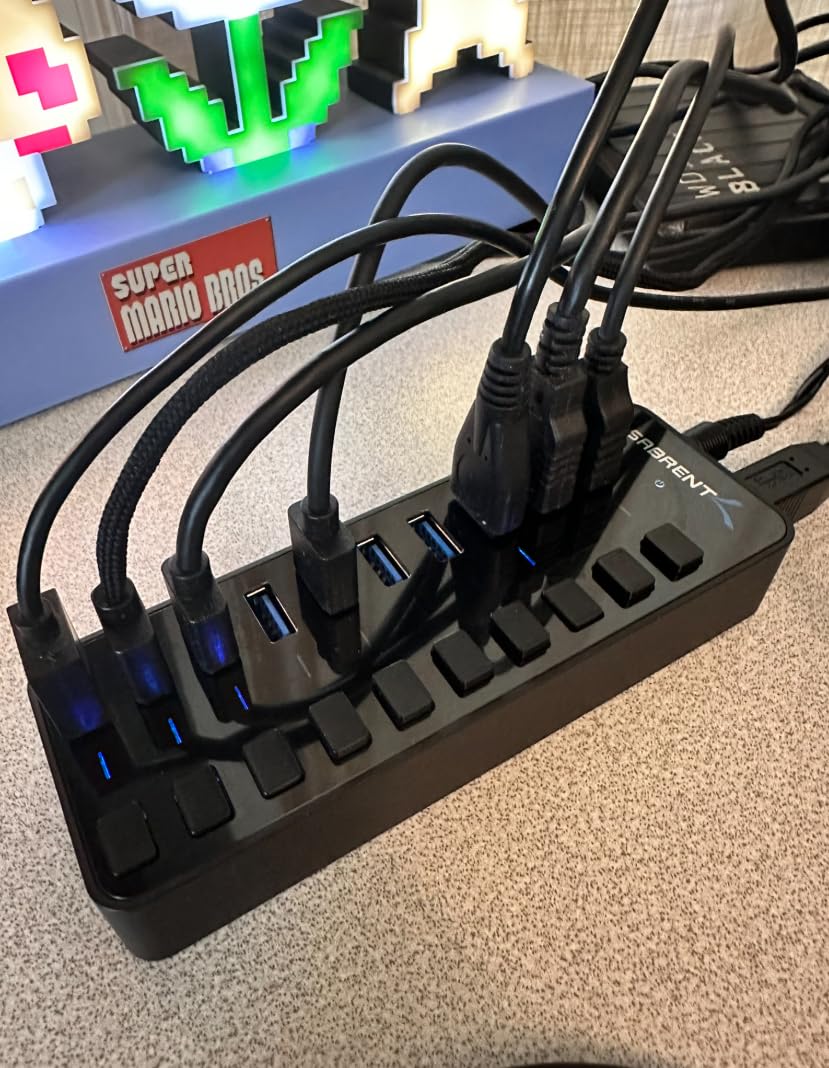 SABRENT 10-Port 60W USB 3.0 Hub with Individual Power Switches and LEDs, Includes 60W 12V/5A Power Adapter (HB-BU10) customer photo 1