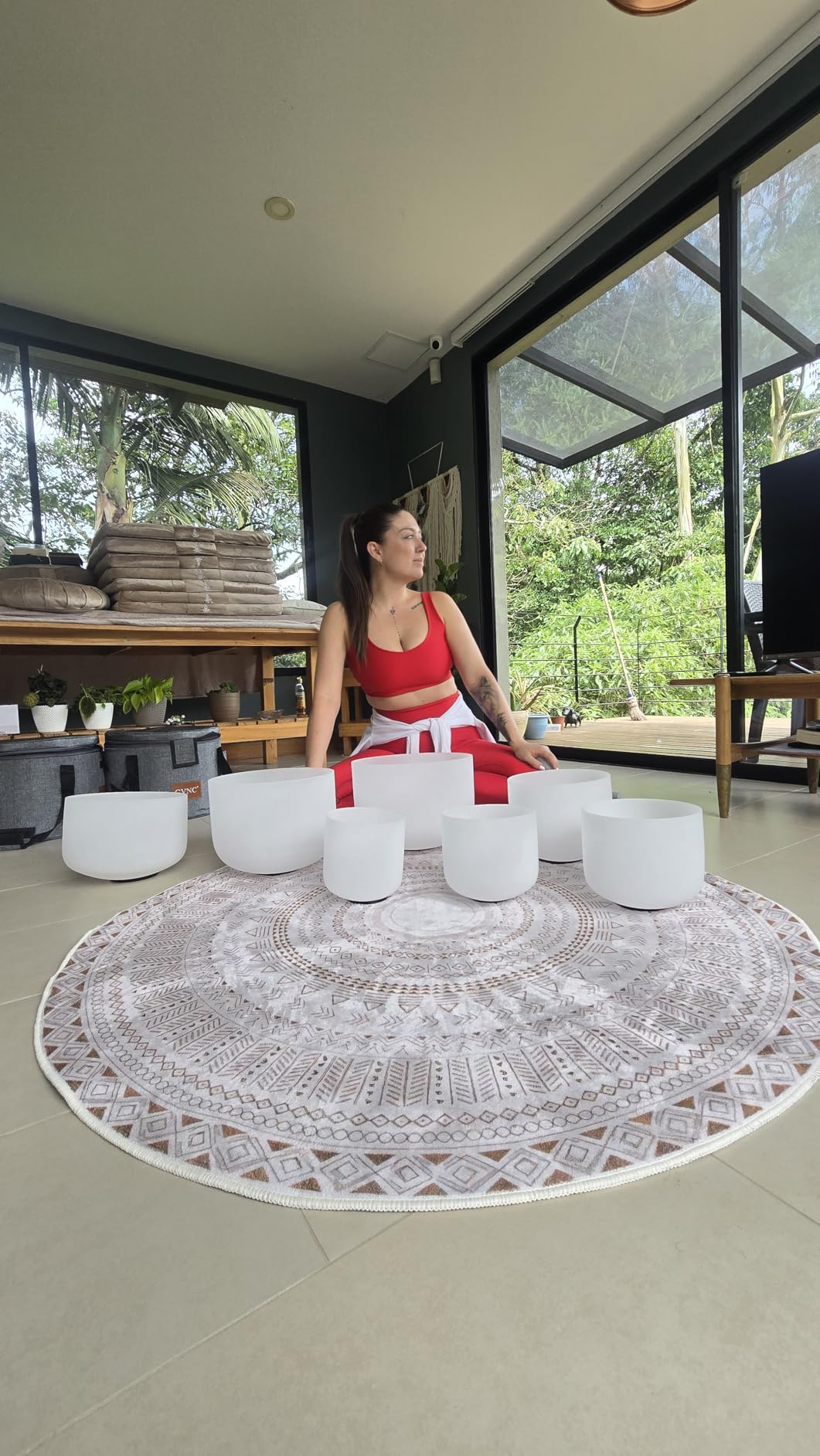 CVNC 432HZ 6-12 Inch Set Of 7 PCS Crystal Singing Bowls Frosted White | Chakra Quartz Sound Bowls for Sound Healing Meditation & Yoga with 2 PCS Travel Carry Case Bag and Mallets customer photo 1