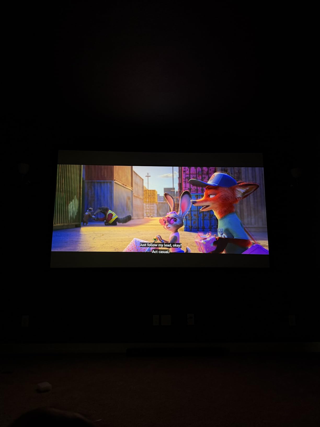 Akia Screens Fixed Frame Projector Screen 110-Inch, 16:9, Wall Mount, CINEWHITE UHD-B, 4K/8K Ready, Indoor Home Theater, AK-FF110WH2 customer photo 1