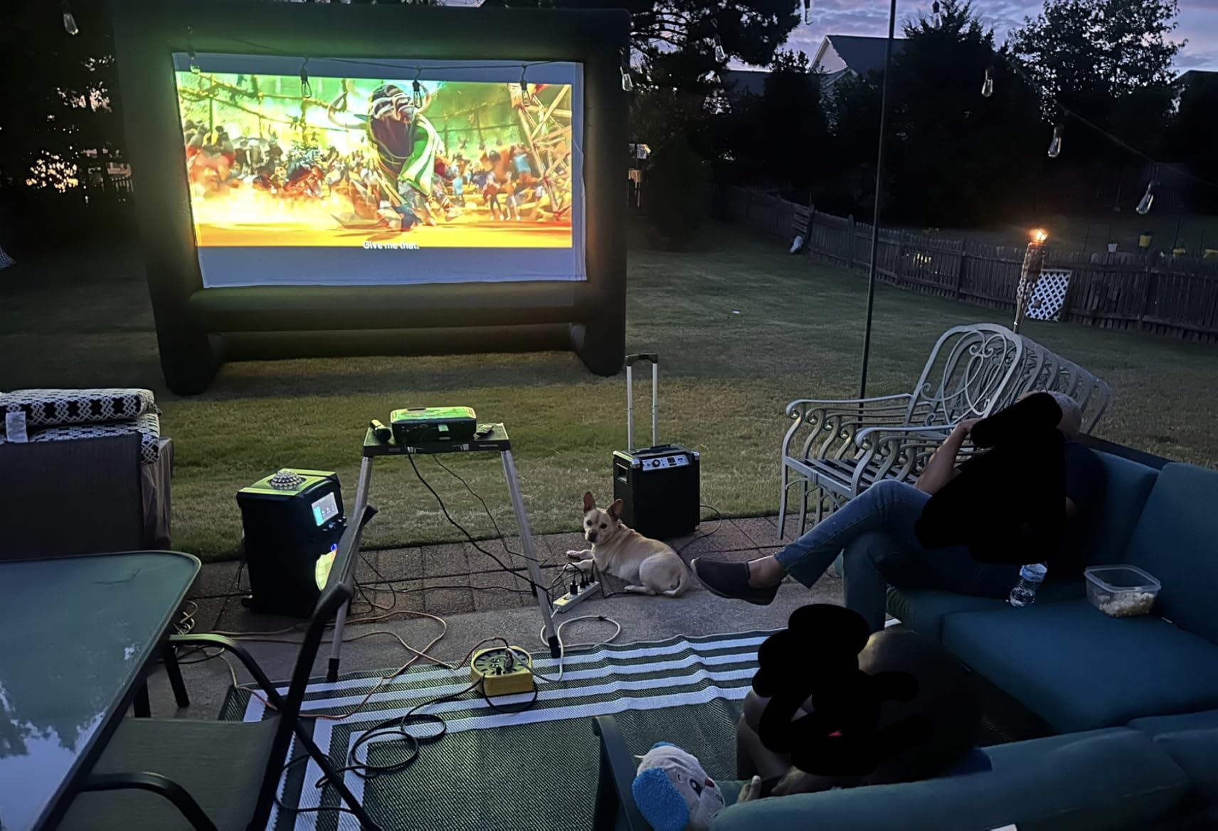 XHYCPY 16ft Inflatable Movie Screen Outdoor Projector Screen with Air Blower Storage Bag - Front/Rear Projection, Easy Set Up Blow Up Screen for Backyard Movie Night, Theme Parties, Celebrations customer photo 1