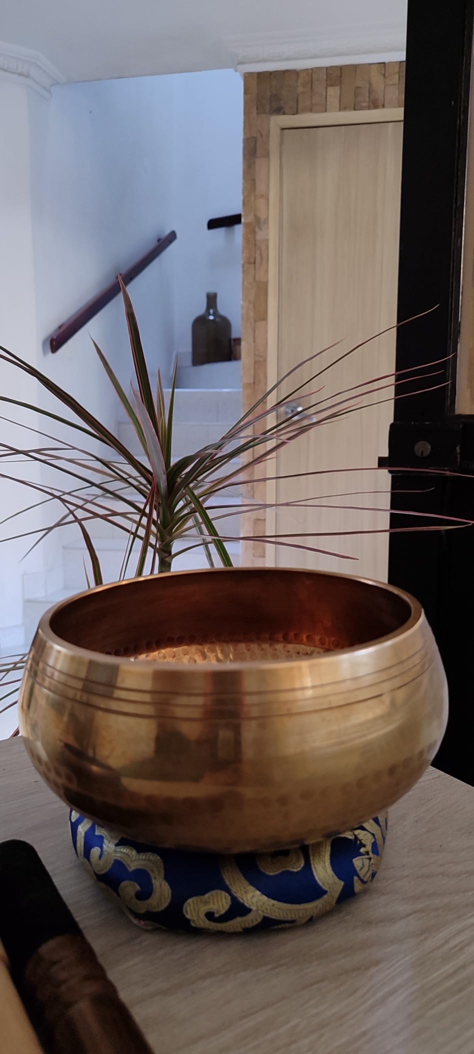 Large Heavy Weight 6.25 Inches Meditation Grade Professional Quality Hand Hammered Tibetan Singing Bowl Set. Yoga Sound Bowl Made with Seven Metals for Healing and Relaxation. By Healing Lama customer photo 1