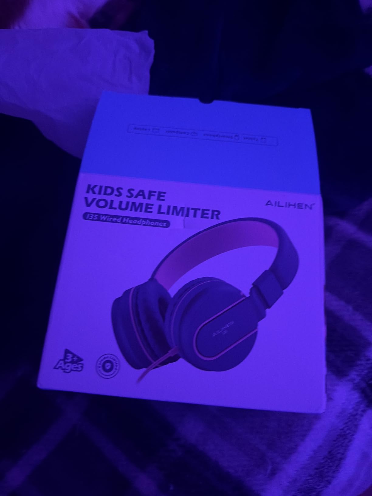 Kids Headphones for School with Microphone, 93dB Volume Limited, PinkPurple Wired On Ear Headphones for Girls Boys, Foldable Lightweight Headphone for Classroom Learning & Entertainment Travel Computer customer photo 2