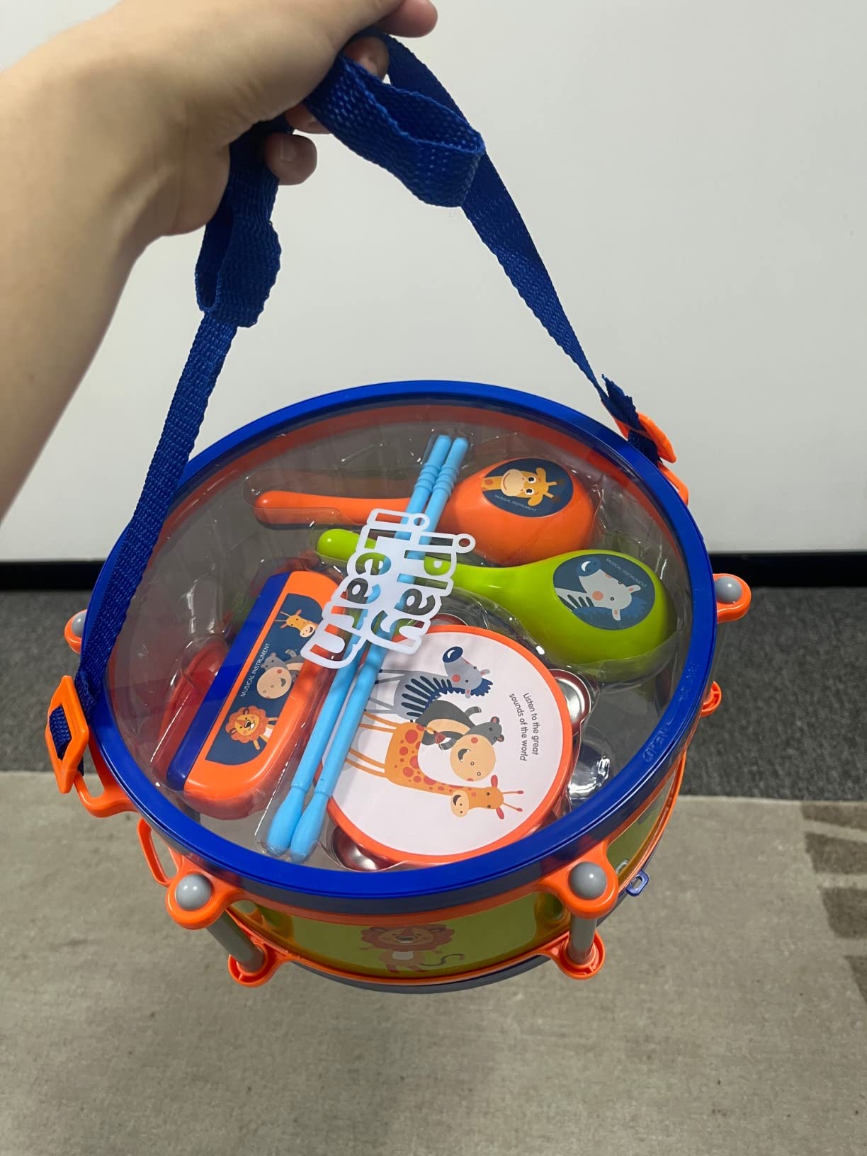 iPlay, iLearn Toddler Musical Instruments Toys, Kids Drum Set, Baby Trumpet, Percussion, Harmonica, Maraca, Flute, Tambourine customer photo 1