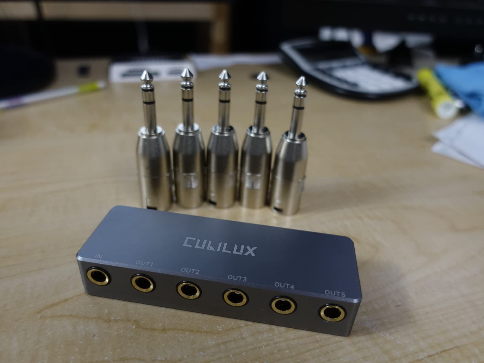 5-Way Quarter Inch Signal Splitter, Passive 1/4