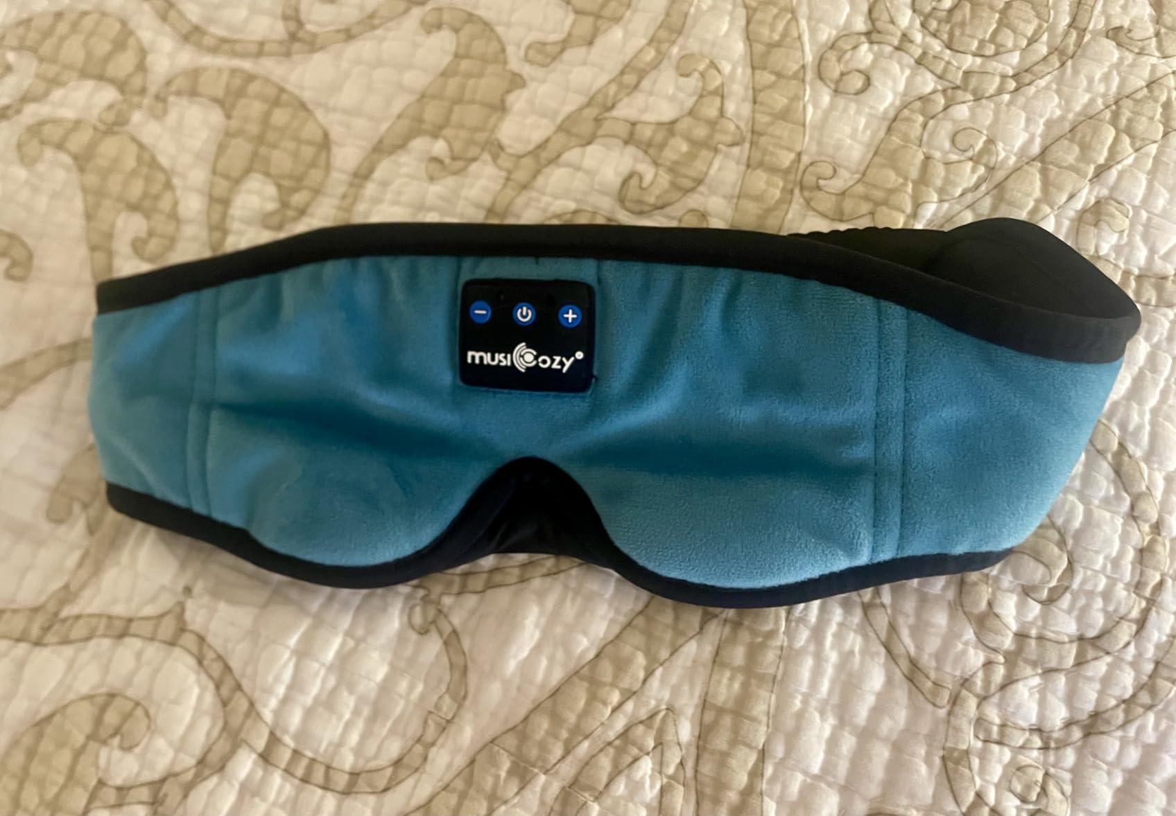 MUSICOZY Bluetooth 5.4 Sleep Headphones Sleeping Eye Mask Earbuds Headband | HD Stereo Sound, Wireless Headphones with Soft Lining Blackout Washable Design for Side Sleepers Travel Meditation Relaxation customer photo 2