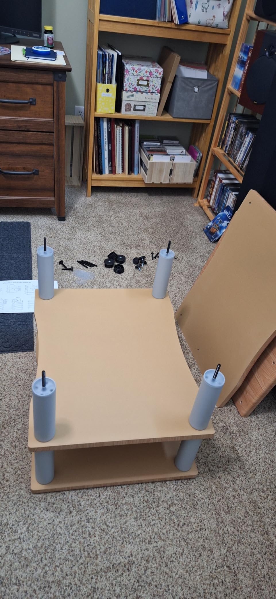 Monolith by Monoprice Heavy Duty 4 Tier Audio Stand XL, 1 inch Shelf Thickness, Maple customer photo 1