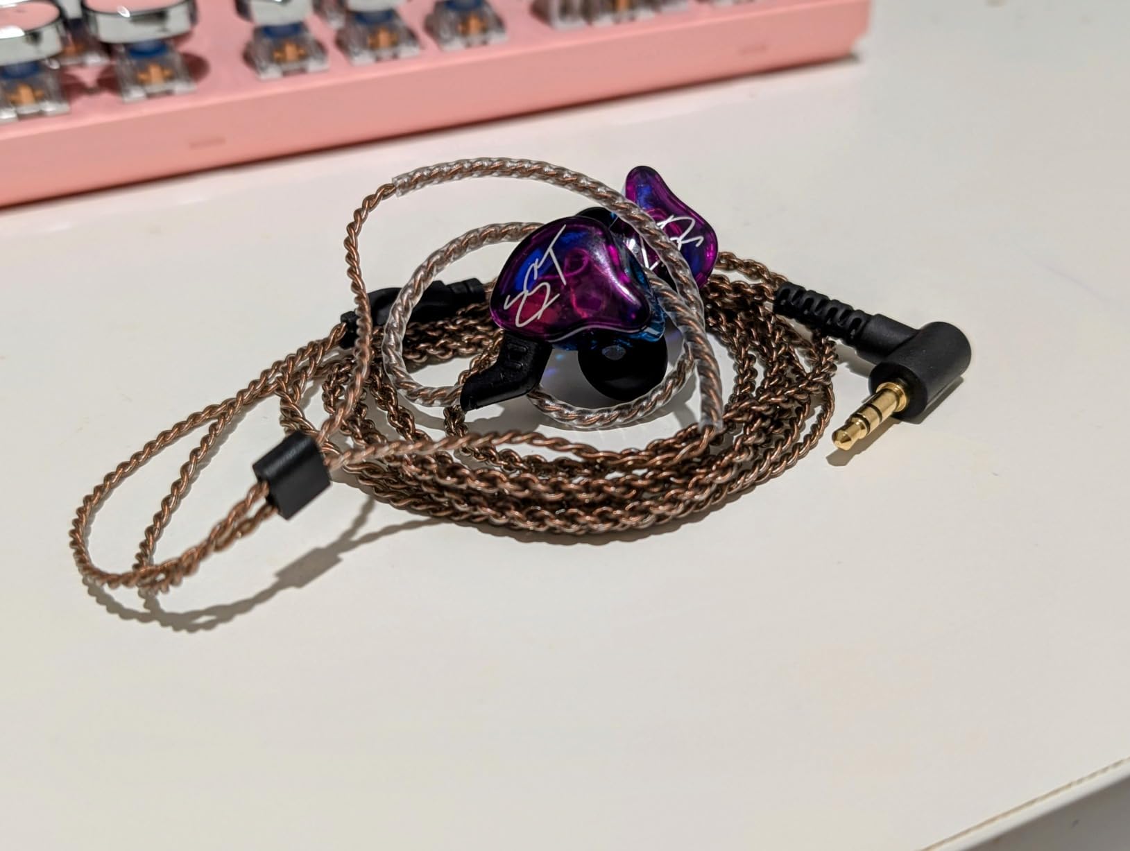 KZ CCA 2PIN IEM Earphone Cable, 4 Core High-Purity Copper Twisted IEMs Replacement Cable, Earbud Headphone Replacement Copper Extension Cable for KZ ZST ZSTX EDX ES4 AS10 CCA C10 C16 TRN V80 V90 customer photo 1