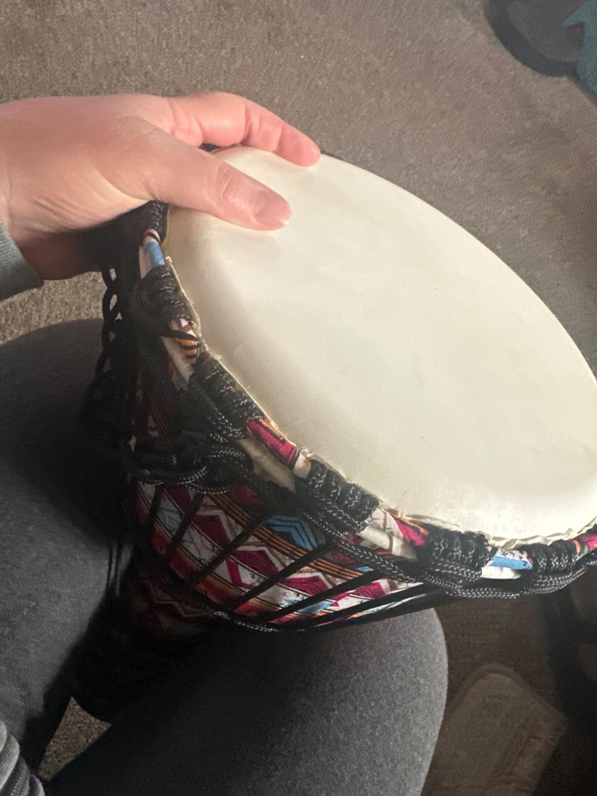 Djembe Drum, AKLOT African Drum Cloth Stitching 11'' x 20'' ABS Resin Lightweight Goatskin Drumhead for Starter Beginners customer photo 2
