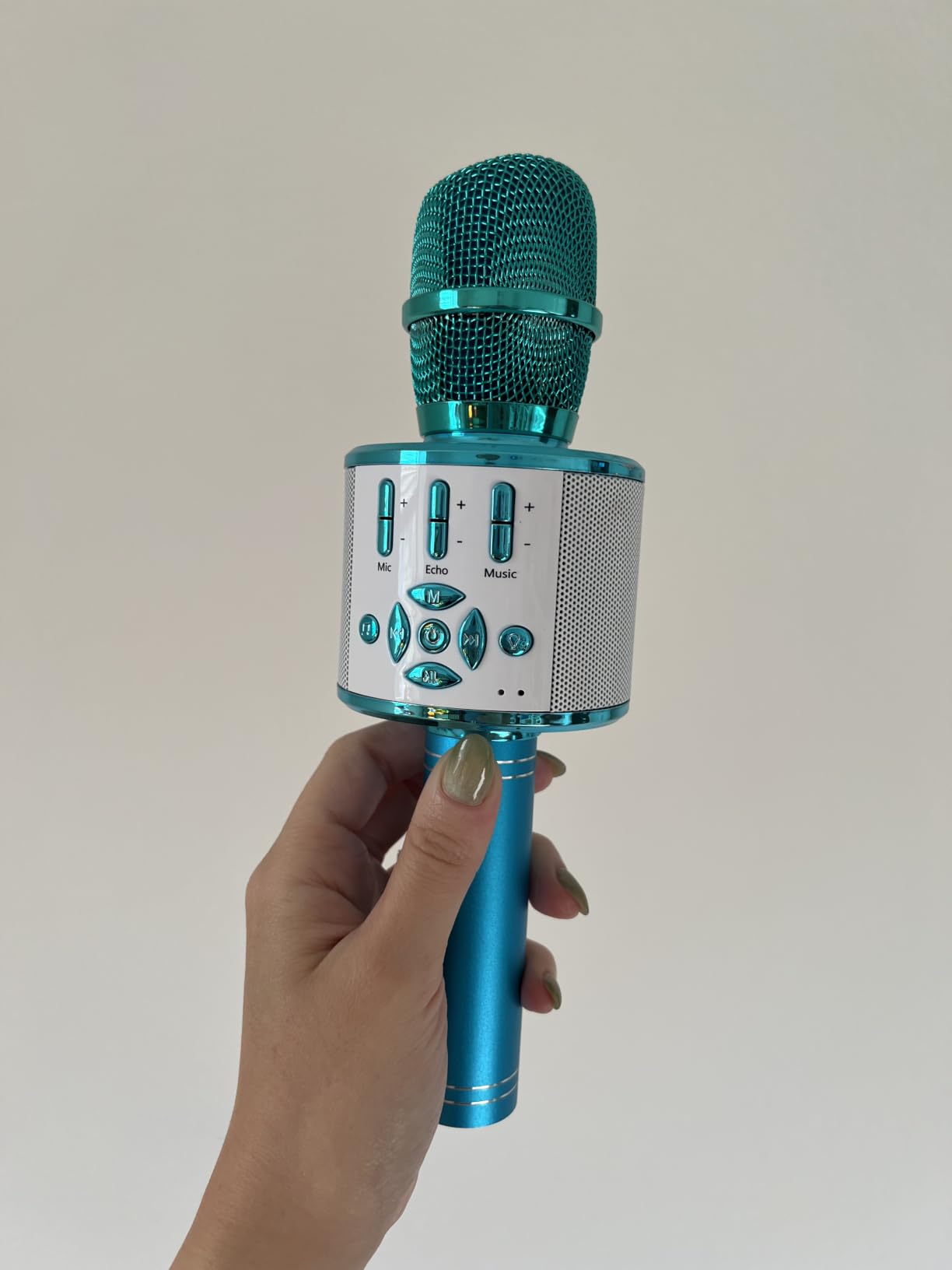 Amazmic Kids Karaoke Microphone Machine Toys for Girls Bluetooth Microphone with LED Light, Father's Day Birthday Gift for Girls Boys 3-12+ Year Old Kids Toys(Blue) customer photo 2