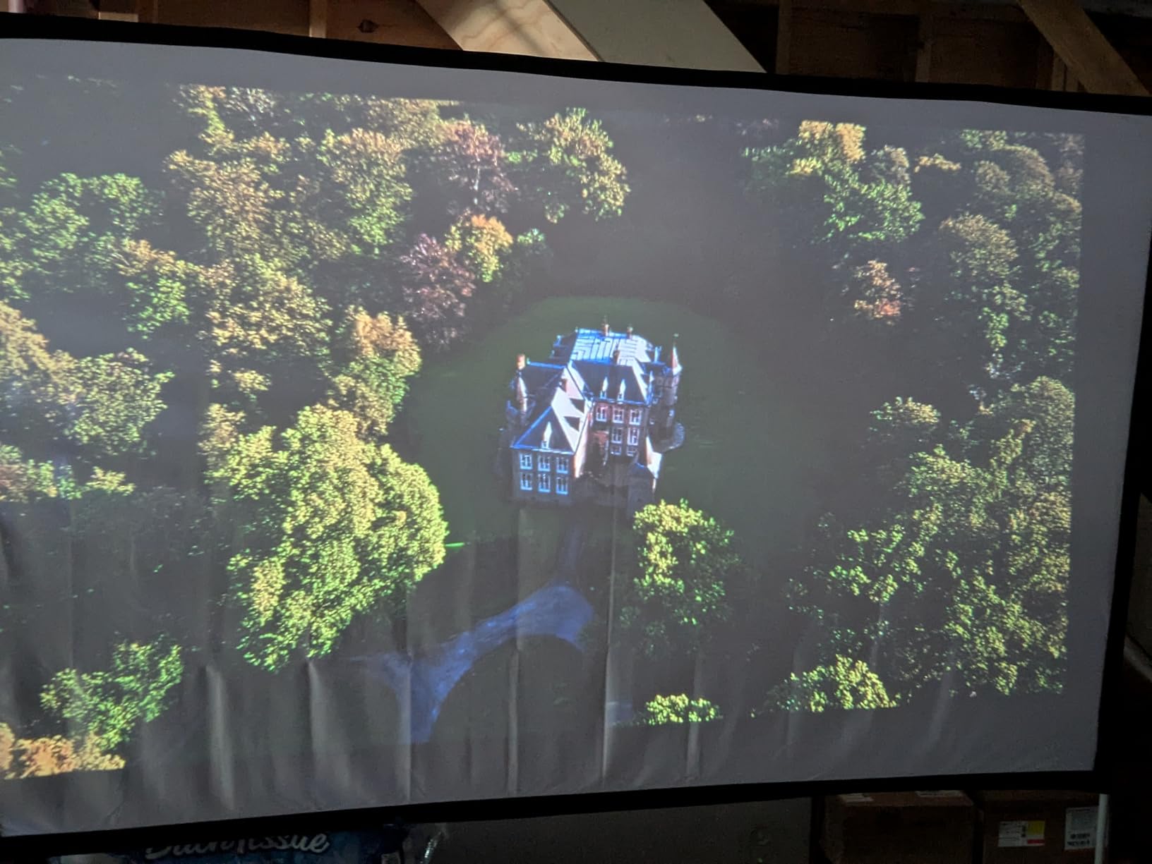 Projector Screen with Stand 120 inch Portable Projection Screen 16:9 4K HD Rear Front Projections Movies Screen with Carry Bag for Indoor Outdoor Home Theater Backyard Cinema Travel customer photo 1