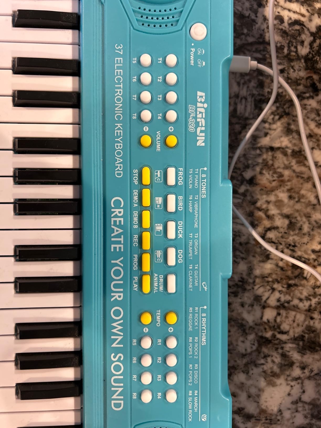 Keyboard Piano for Kids, BIGFUN 37 Keys Toddler Piano Instrument Toy, Blue | Kids Electronic Multifunction Music Educational Keyboard Toy for 3-7 Year Old Girls and Boys customer photo 1
