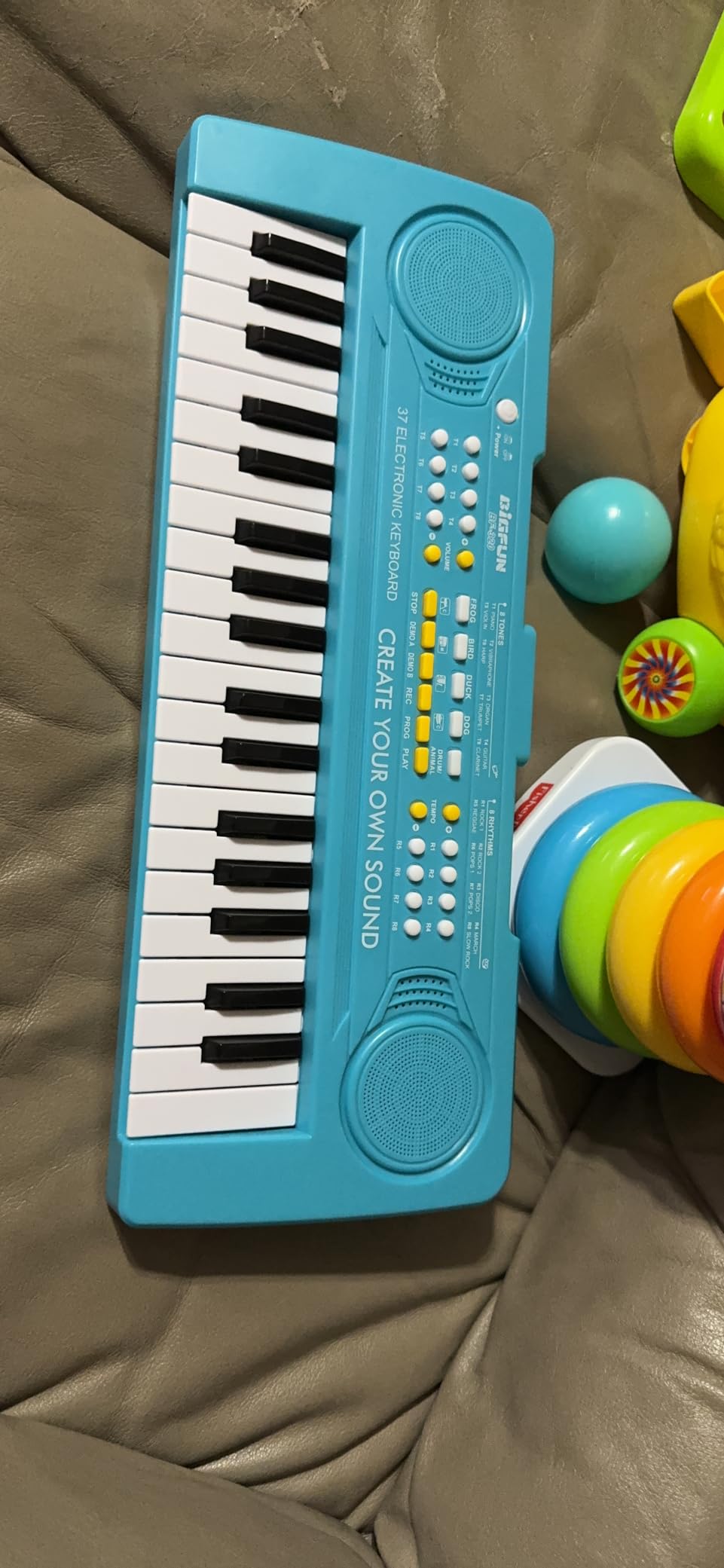 Keyboard Piano for Kids, BIGFUN 37 Keys Toddler Piano Instrument Toy, Blue | Kids Electronic Multifunction Music Educational Keyboard Toy for 3-7 Year Old Girls and Boys customer photo 2