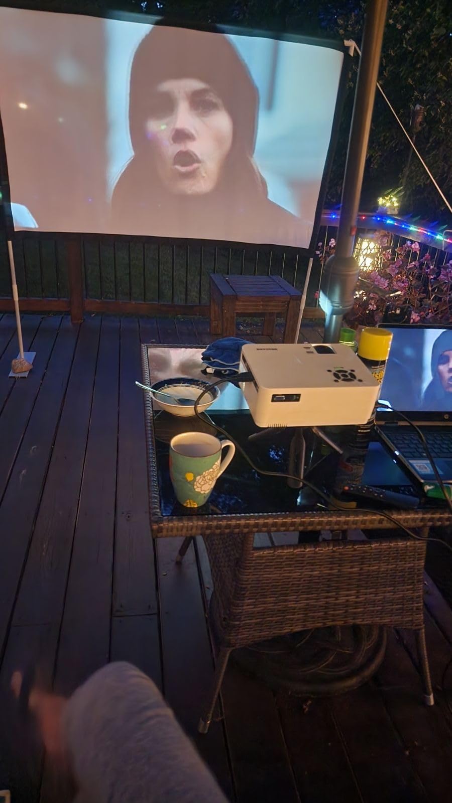 Native 1080P Projector with WiFi and Two-Way Bluetooth, Full HD Movie Projector for Outdoor Movies, 300 Display Projector 4k Home Theater, Compatible with iOS/Android/PC/XBox/PS4/TV Stick/HDMI/USB customer photo 2