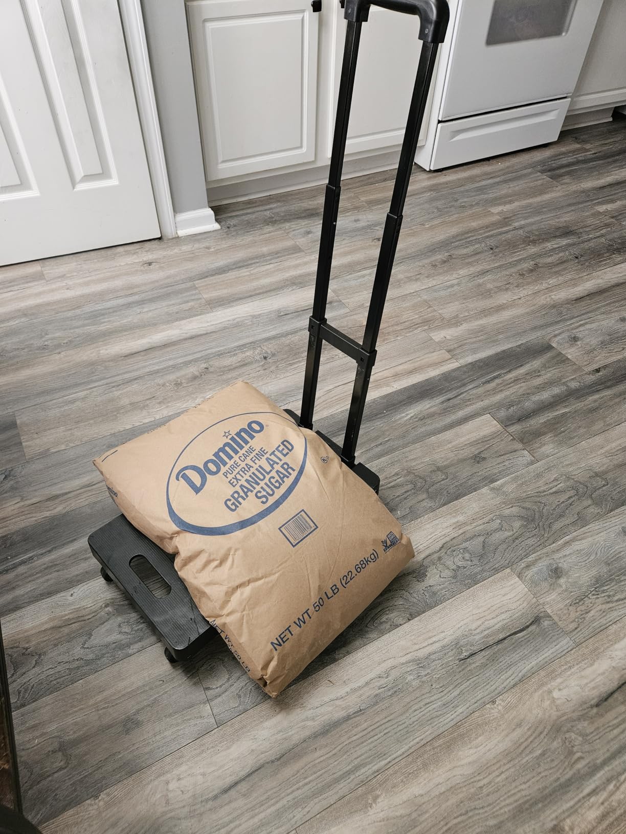 SPACEKEEPER Folding Hand Truck, 500 LB Heavy Duty Luggage Cart, Black | Utility Dolly Platform Cart with 6 Wheels & 2 Elastic Ropes for Luggage, Travel, Moving, Shopping, Office Use customer photo 2