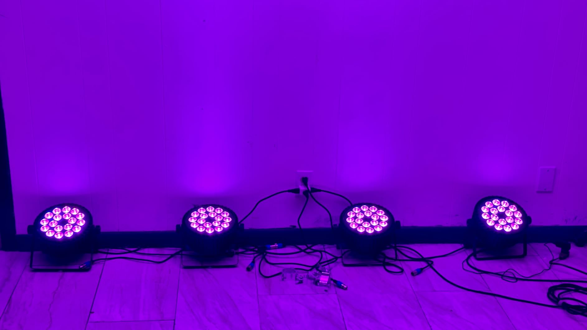 SHEHDS LED 18x12W Par Can Stage Lights, RGBW 4in1 Wash/Strobe Effect, DMX512 Uplights Aluminum Shell with Sound Activated Party Lights for Christmas Halloween Disco Club Wedding customer photo 1