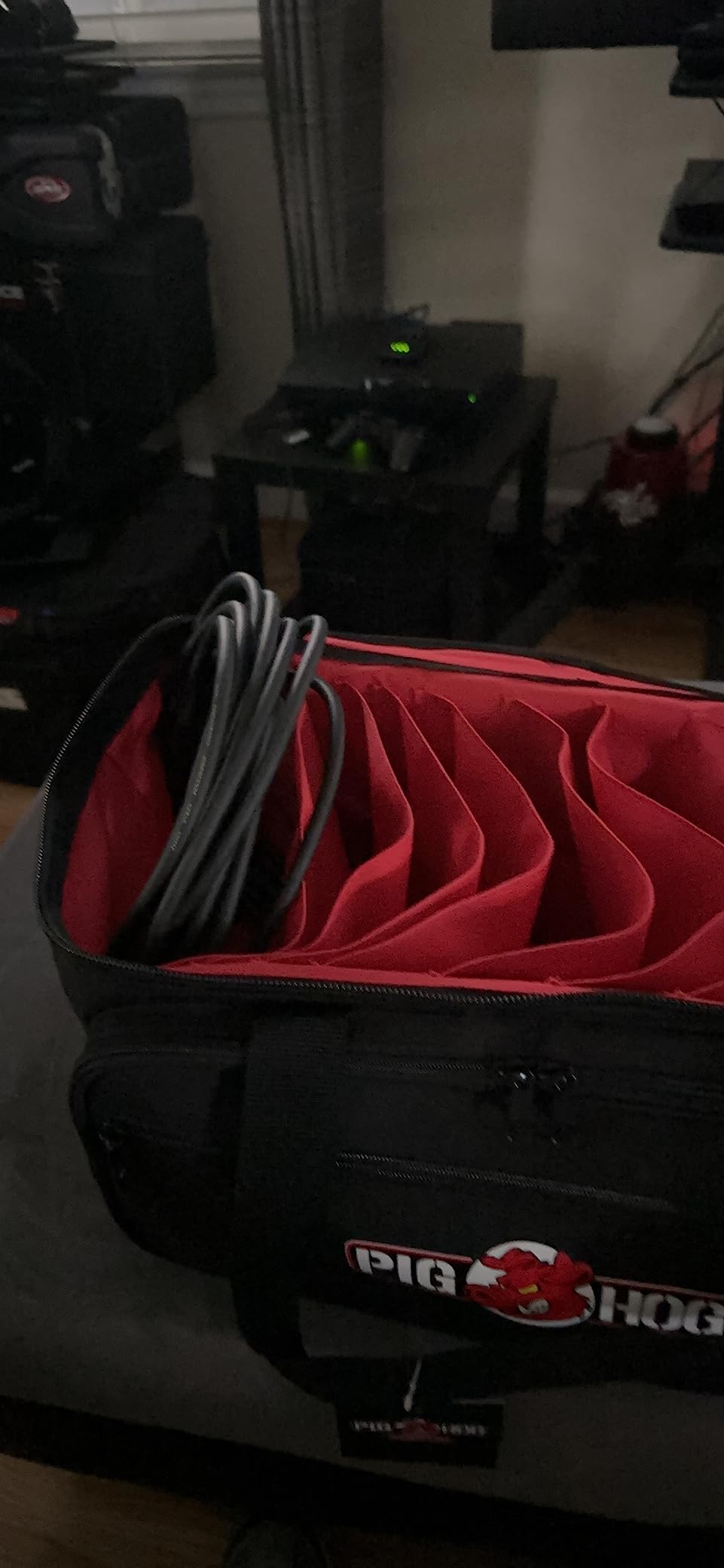 Pig Hog PHCOB Cable Organizer Bag | Cordura cable organizer with 12 slots and padded strap for storage, transportation and organization customer photo 1
