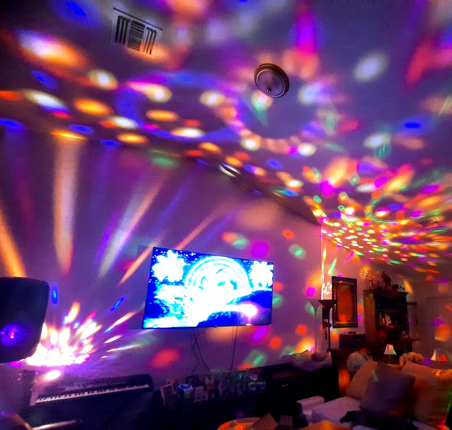 NEQUARE Disco Ball DJ Party Lights Sound Activated with Remote Control Strobe Lamp 7 Modes Stage Light for Home Room Dance Parties Karaoke Halloween Christmas Birthday Decorations[3-Pack] customer photo 1