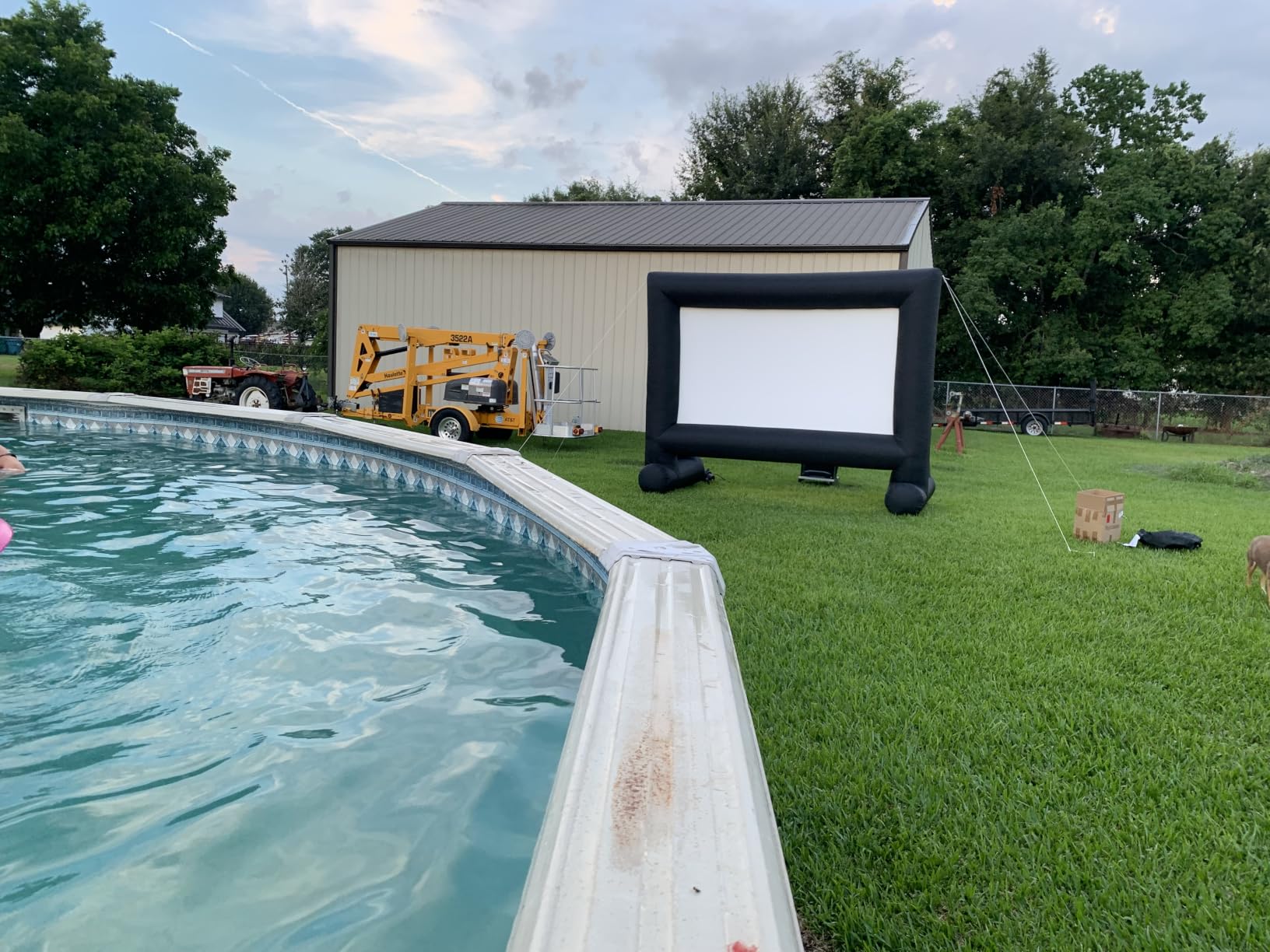 14 FT Inflatable Projector Movie Screen for Outside, Blow up Projector Screen Front/Rear Projection for Backyard Movie Night Outdoor Party customer photo 1