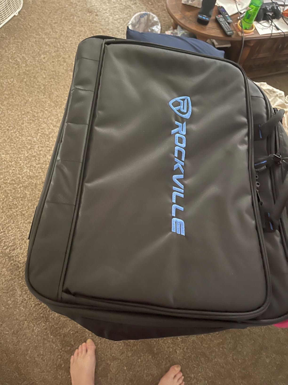 Rockville Rainproof Padded DJ Mixer Gear Bag with Laptop Pocket, 19