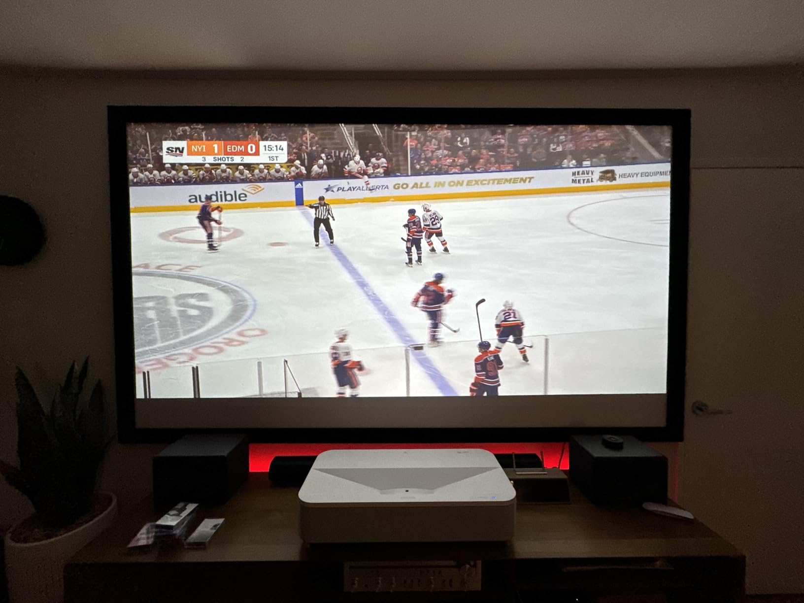 Epson EpiqVision Ultra LS800 4K PRO-UHD Ultra Short Throw Laser Projector | 3-Chip 3LCD 4000 Lumens Color and White Brightness HDR Smart Streaming Android TV Yamaha 2.1ch Speakers HDMI Bluetooth customer photo 2