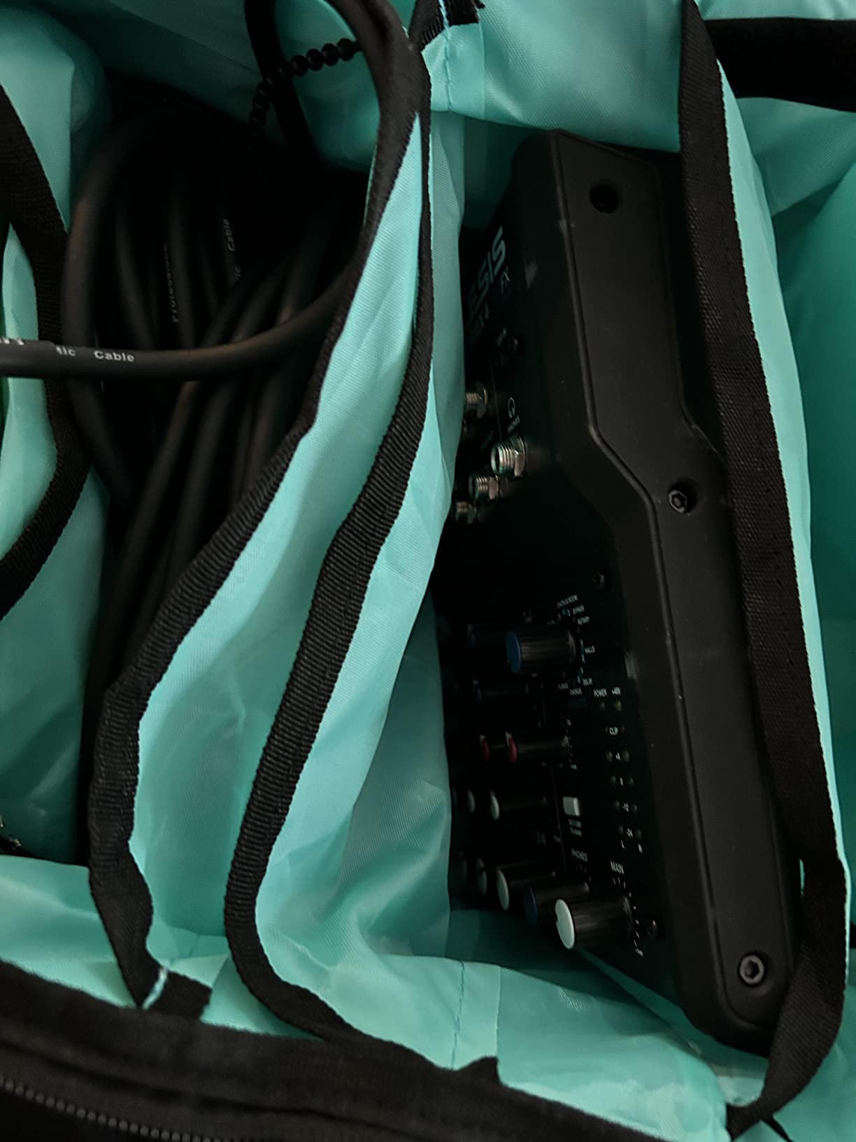 DJ Cable Bag-24 Large DJ Cable File Bag - DJ Cable Organizer Case - Travel Gig Bag - DJ Gear Bag for DJ Accessories - DJ Equipment Case with Padded Bottom and Dividers customer photo 2