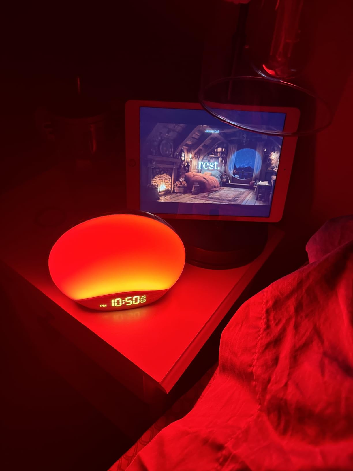 Sound Machine Sunrise Alarm Clock with Night Light for Bedrooms | 26 Nature Inspired Sleep Sounds, 0-100% Dimmable Clock, Sunrise Lamp, Wake Up Light, Brown/Pink/White Noise for Baby, Kids customer photo 1