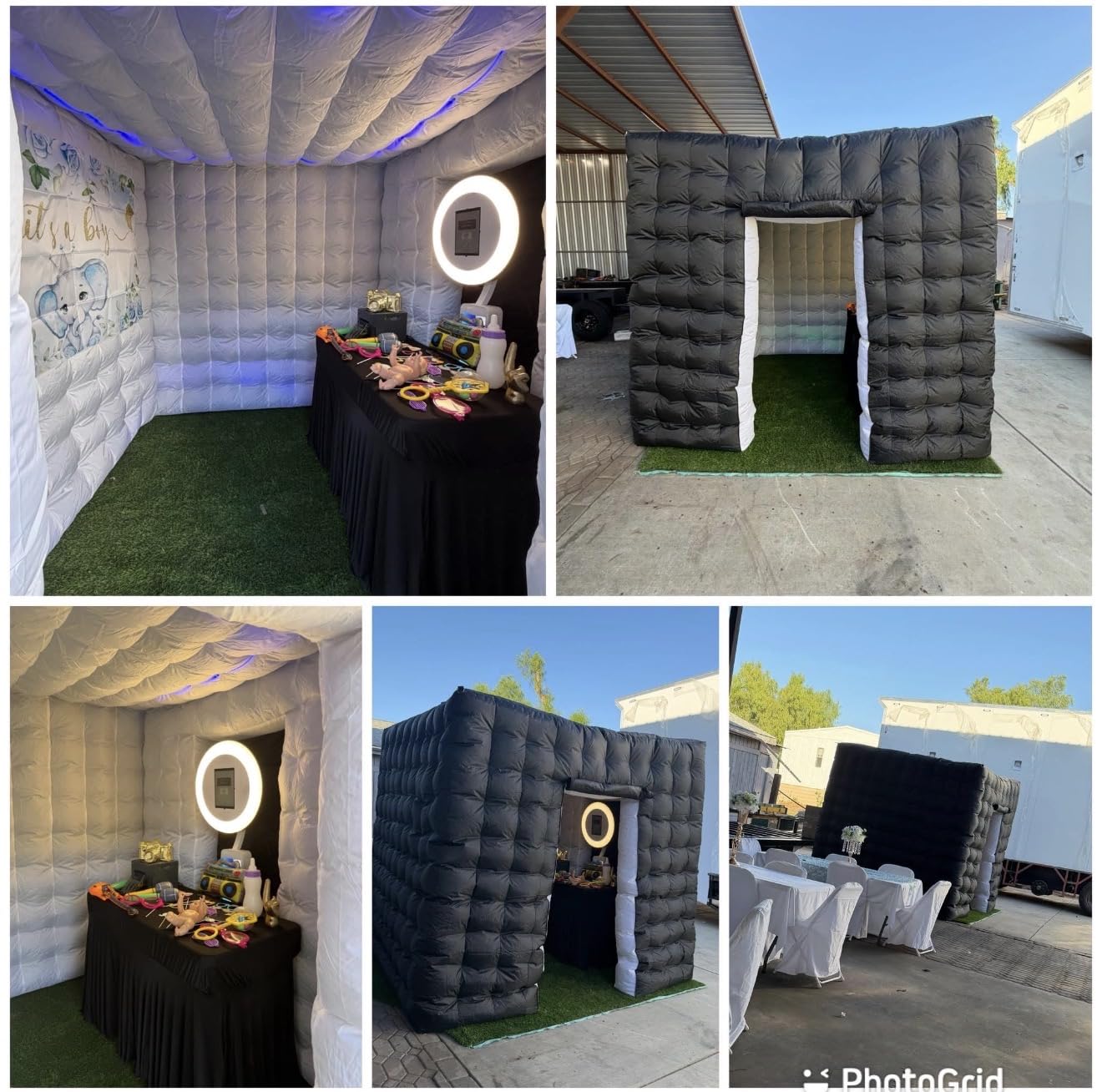 Inflatable Photo Booth, 16 Colors LED 8.2 x 8.2ft, Black | Portable Enclosure Dimmable Shooting Photobooth Tent Kit with 2 Doors and Inner Air Blower, Remote Controller, Carry Bag customer photo 2