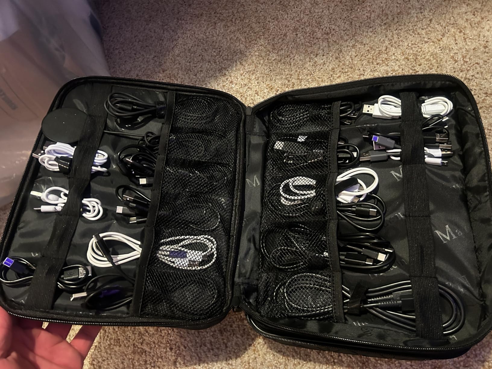 MATEIN Cord Organizer Case with Adjustable Divider, Large DJ Cable File Bag - Double Layer, Shockproof, Portable Cable Storage for DJ Equipment, Music Accessories customer photo 1