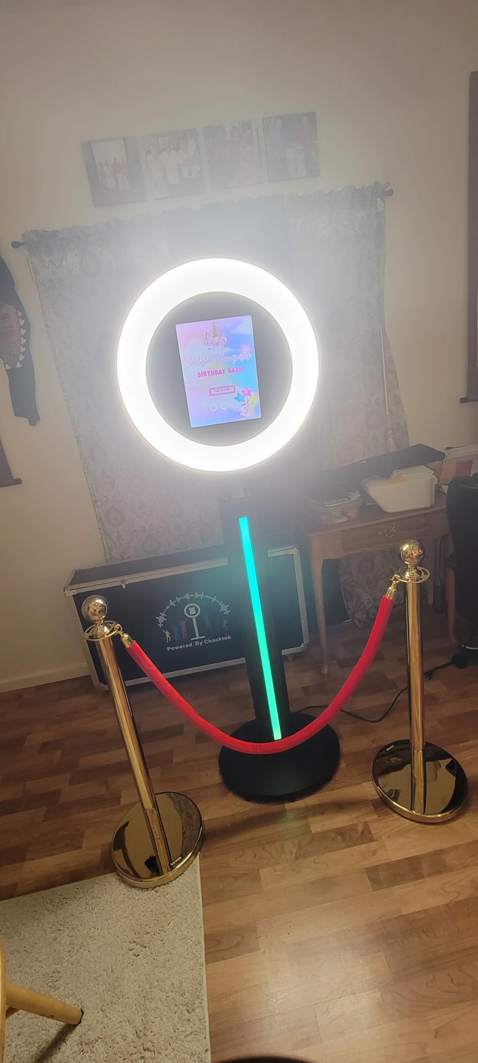 Portable Photo Booth Compatible with iPad, Photo Booth Stand Shell | RGB Ring Light, Perfect for Weddings and Parties, Free ChackTok Membership, with Flight Case customer photo 1