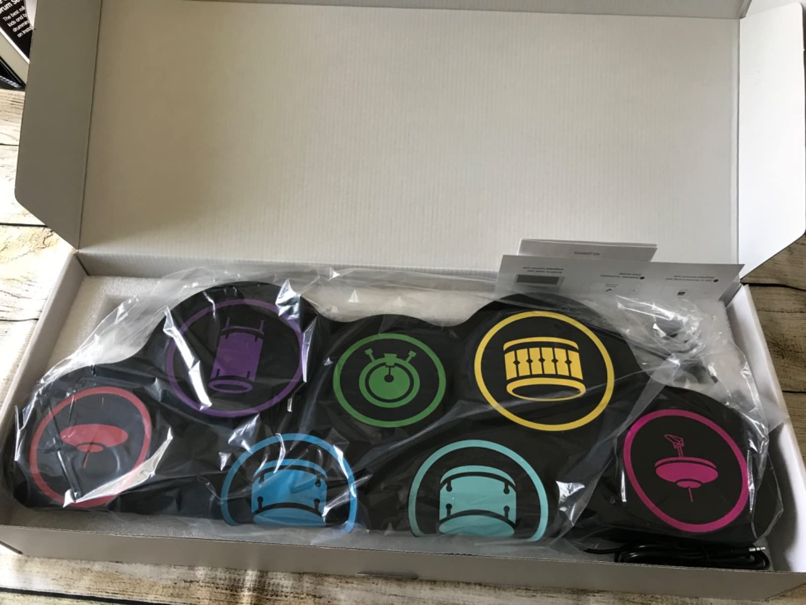 The ONE Electronic Drum Set 9 Pads Roll Up Drum Kit With Free App, Dual Built-in Speakers, Drum Sticks Pedals, Bluetooth MIDI, Great Christmas & Birthday Gift For Kids and Beginners customer photo 1
