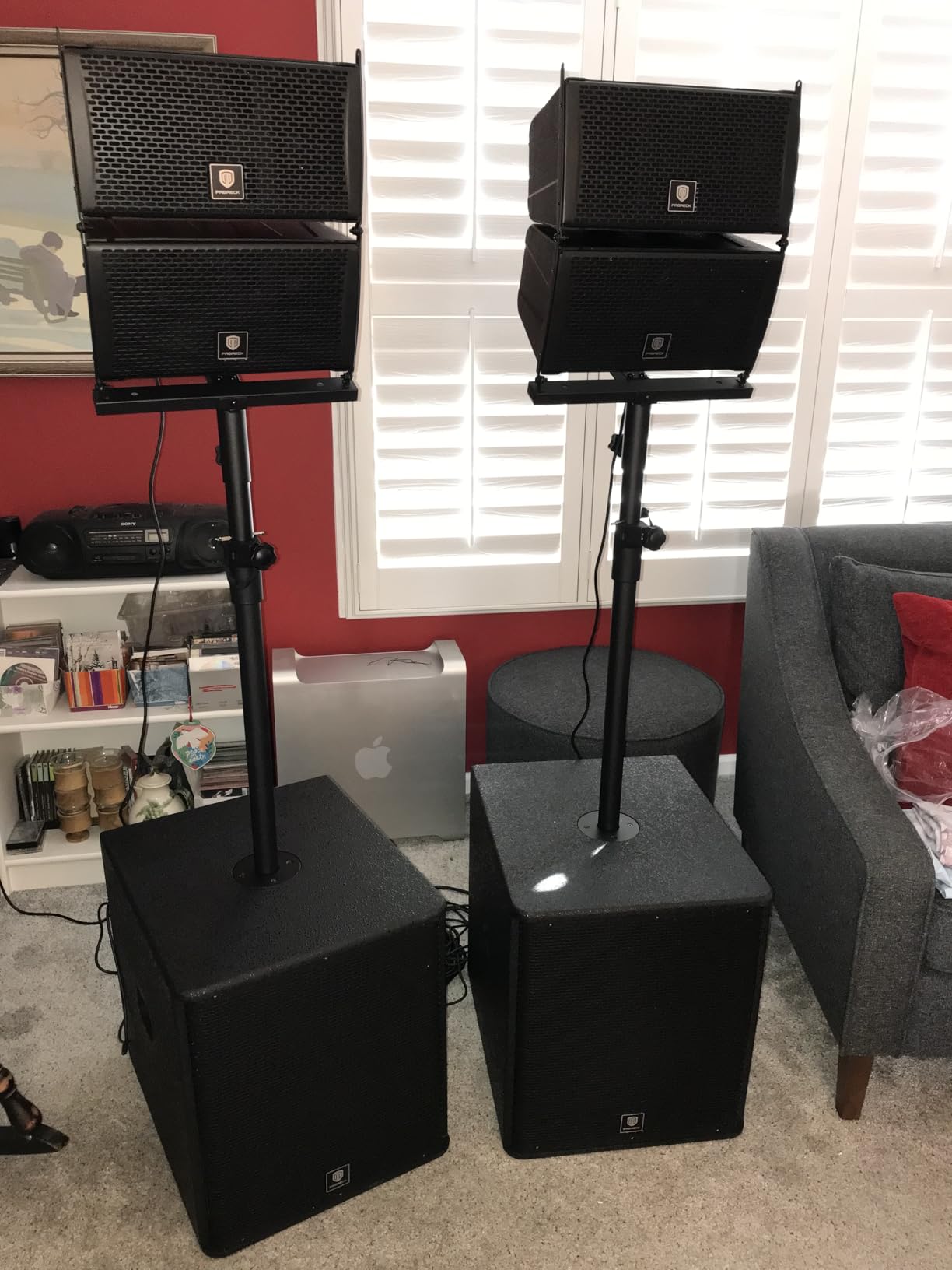 PRORECK Club 6000 15-inch 6000W P.M.P.O Stereo PA Speaker System Combo Set 4 Line Array Speakers, 2 15-inch Subwoofers with Bluetooth/USB Read/SD Card/Remote Control, for Party DJ Wedding Meeting customer photo 2