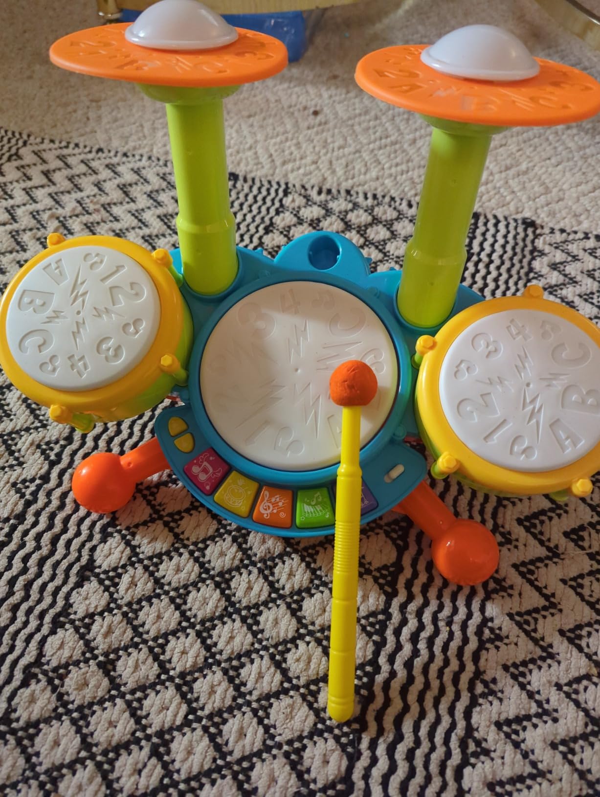 Kids Drum Set for Toddlers Musical Baby Toys Boy Gifts Montessori Baby Girl Toys with Microphone Light Up Learning Toys Birthday Gifts for Infants Toddler Age 3+ customer photo 1