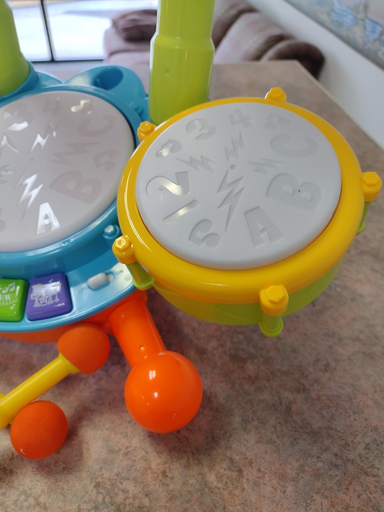Kids Drum Set for Toddlers Musical Baby Toys Boy Gifts Montessori Baby Girl Toys with Microphone Light Up Learning Toys Birthday Gifts for Infants Toddler Age 3+ customer photo 2