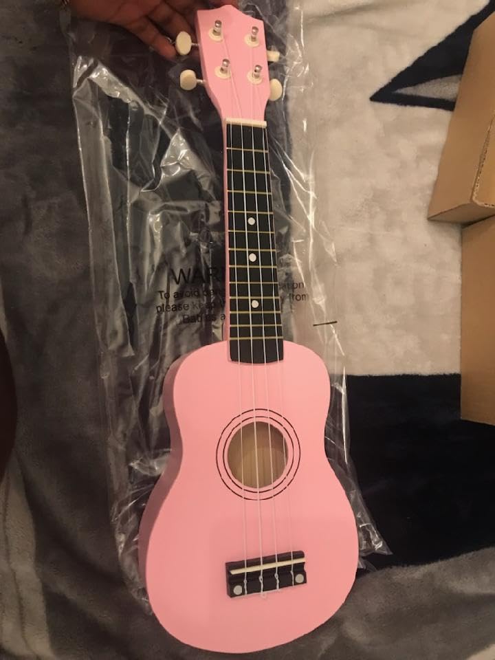 21 Inch Wooden Acoustic Guitar Musical Instrument for Beginner (Pink) customer photo 2