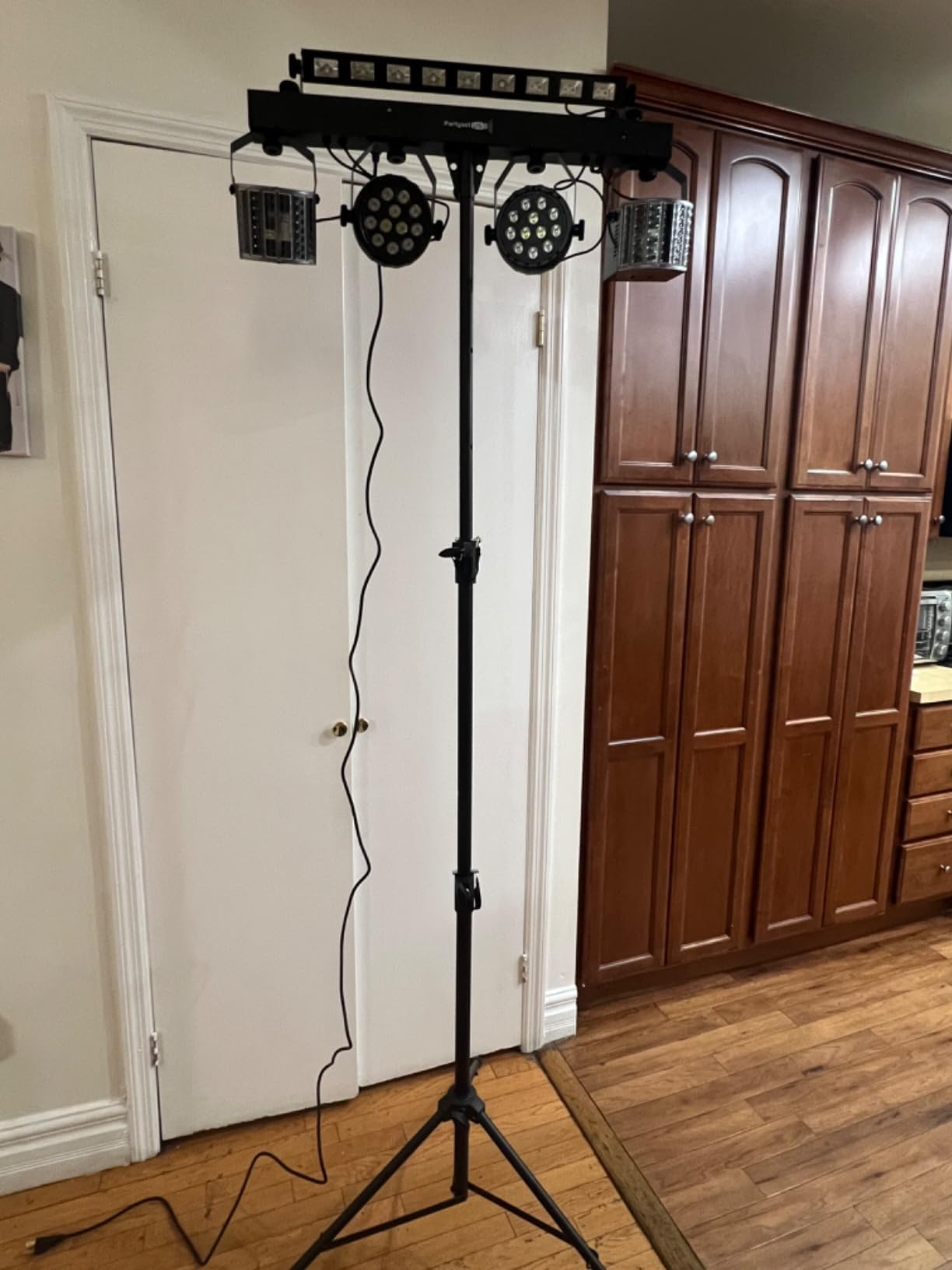 DJ Lights with Stand, 5 in 1 Party Lights DJ Disco Light for Parties Indoor, Sound Activated Mobile Stage Lighting System with DMX & Remote Control, Disco Ball Stage LED Par Light with Bag for Bar Gig customer photo 1