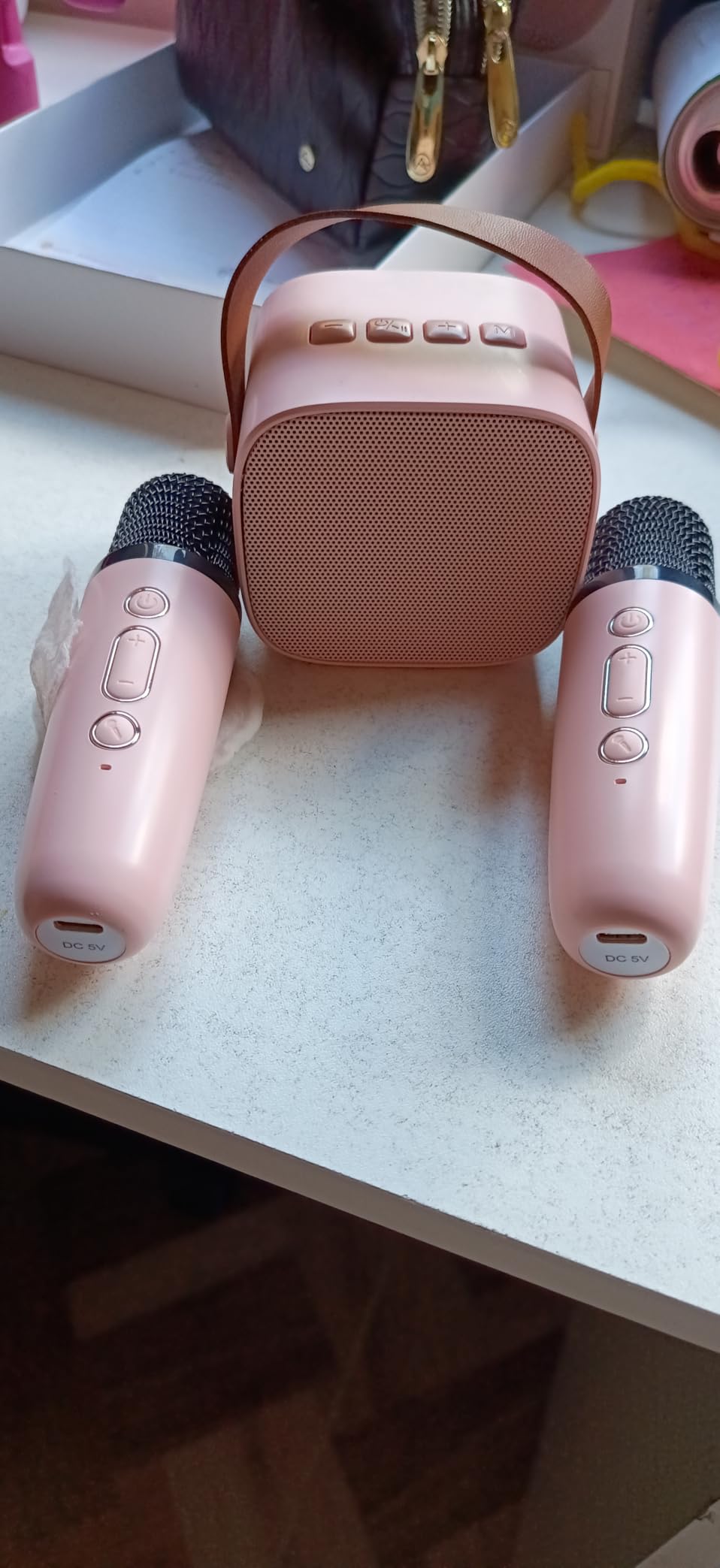 YLL Karaoke Machine for Kids, Portable Mini Speaker with 2 Wireless Microphones, TOP Kids Gifts for Girls Ages 3-12+ Years Old, Birthday Singing Present Toy Party (Purple) customer photo 1