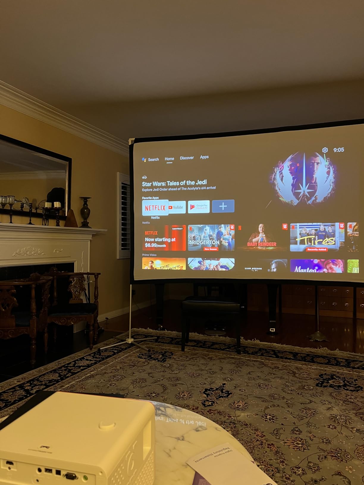 BenQ X3100i True 4K 4LED Gaming Projector, 3300 ANSI Lumens, 240Hz Refresh Rate, 4.2ms Response Time, 100% DCI-P3, Android TV, FPS/RPG/SPG Game Modes, eARC, 3-Year Warranty customer photo 1