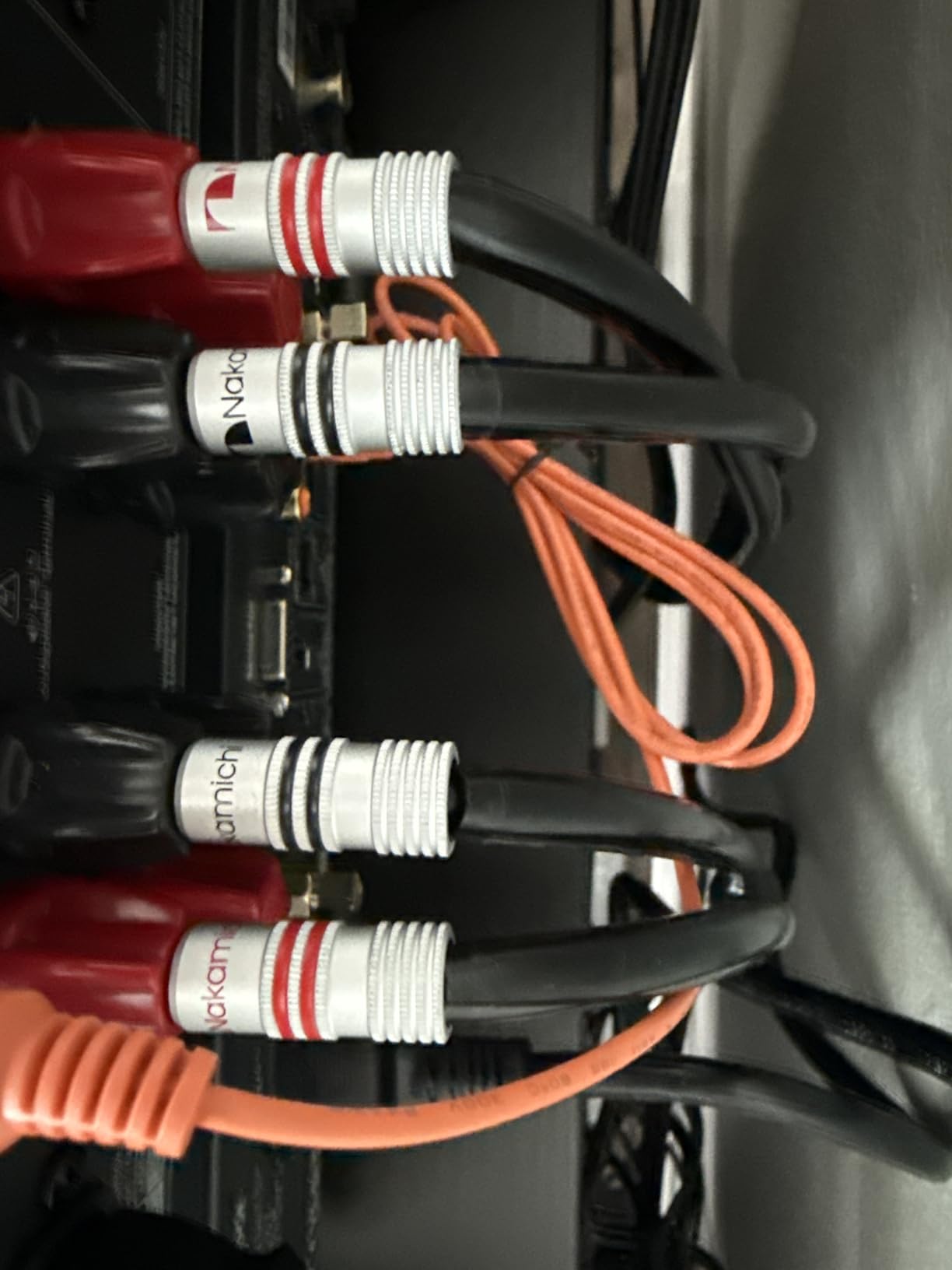 Nakamichi 24k Gold Plated Banana Plugs with 12 AWG Speaker Cable 99.9% OFC | Oxygen-Free Copper, Excel Series, Heavy Duty Braided for Amplifier Receiver Hi-Fi Stereo Audio Wire - Black (15 feet / 4.5m) customer photo 1