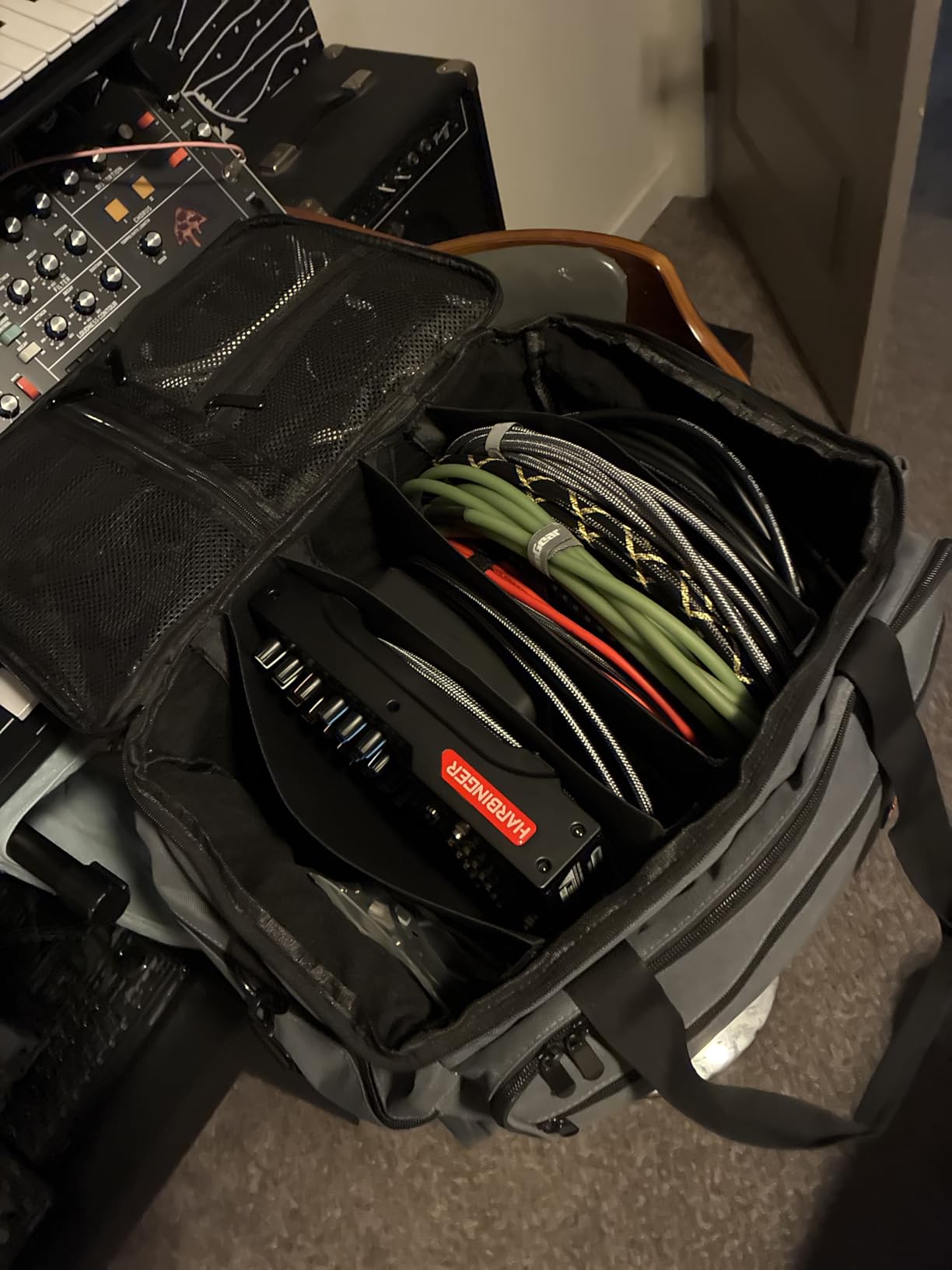 AKOZLIN Cable File Bag with Detachable Dividers for DJ Gear, Sound Instrument Accessories customer photo 2