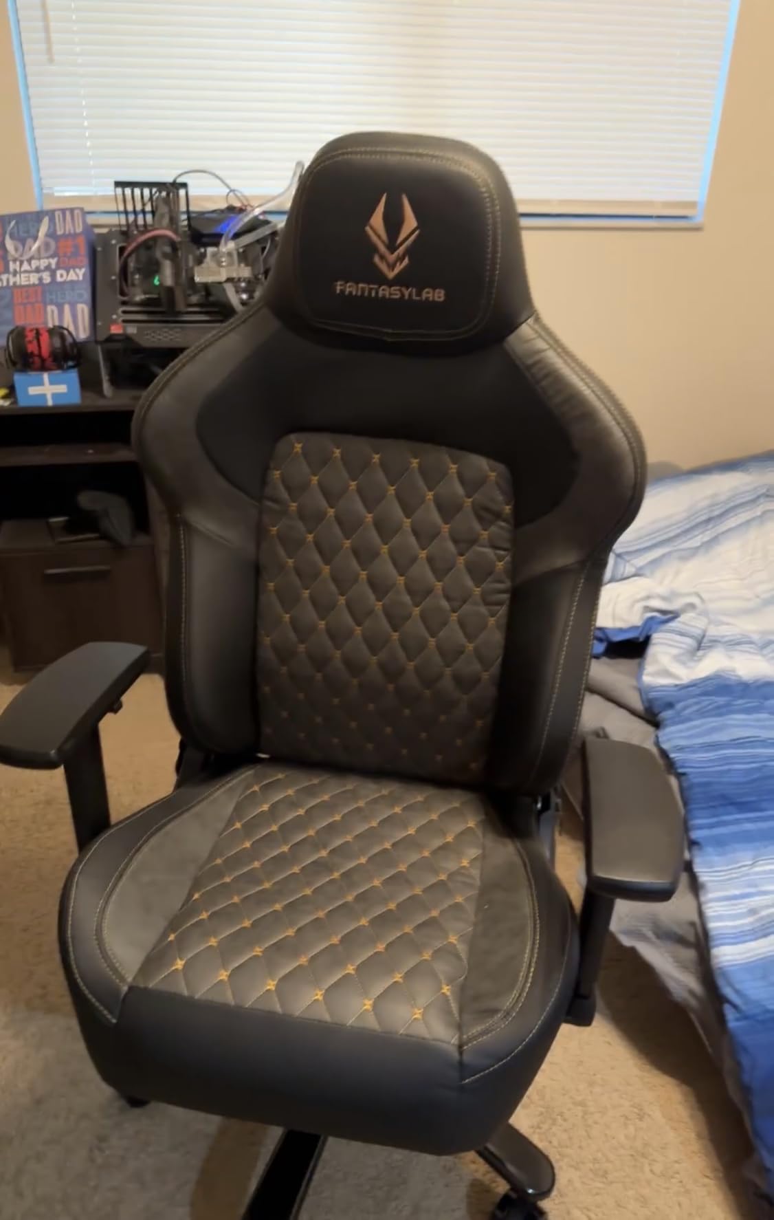 Fantasylab Big and Tall Gaming Chair 440LBS Gaming Chair with Metal Base Memory Foam Lumbar 4D Adjustable Armrest Computer Chair for Heavy People Ergonomic High-Back Computer Chair customer photo 2