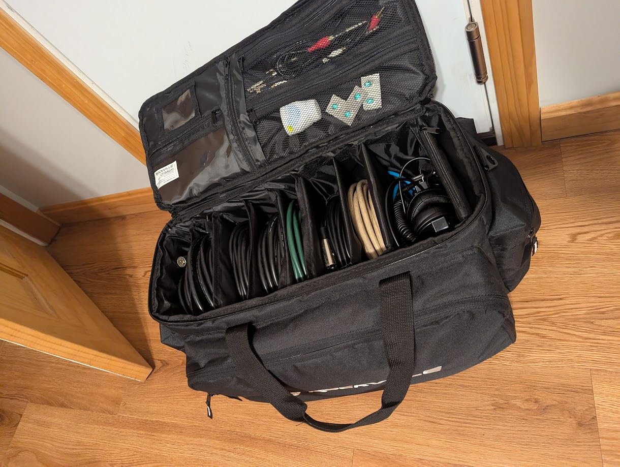 Rockville UT-BAG10 DJ Utility/Cable Bag, 10 Compartments, Padded Straps, Water-Resistant, Lockable Zippers, Perfect for DJs, Events, Gear & Cables customer photo 1