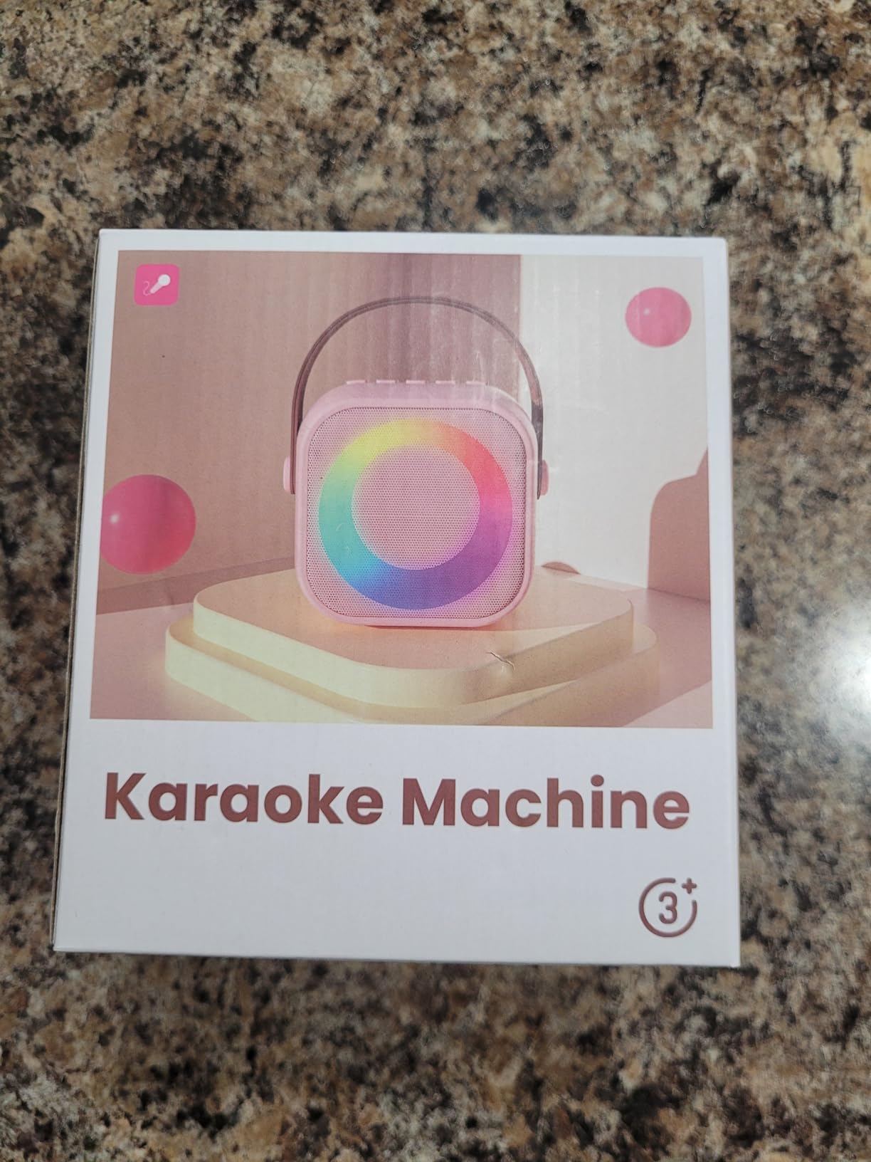 Mini Karaoke Machine,Portable Bluetooth Speaker with 2 Wireless Microphones | 360° Surround Sound,5 Voice Effects,Bluetooth 5.0,LED Lights, TF/USB/AUX, For Kids and Adults, Family Home Party and Gifts customer photo 2