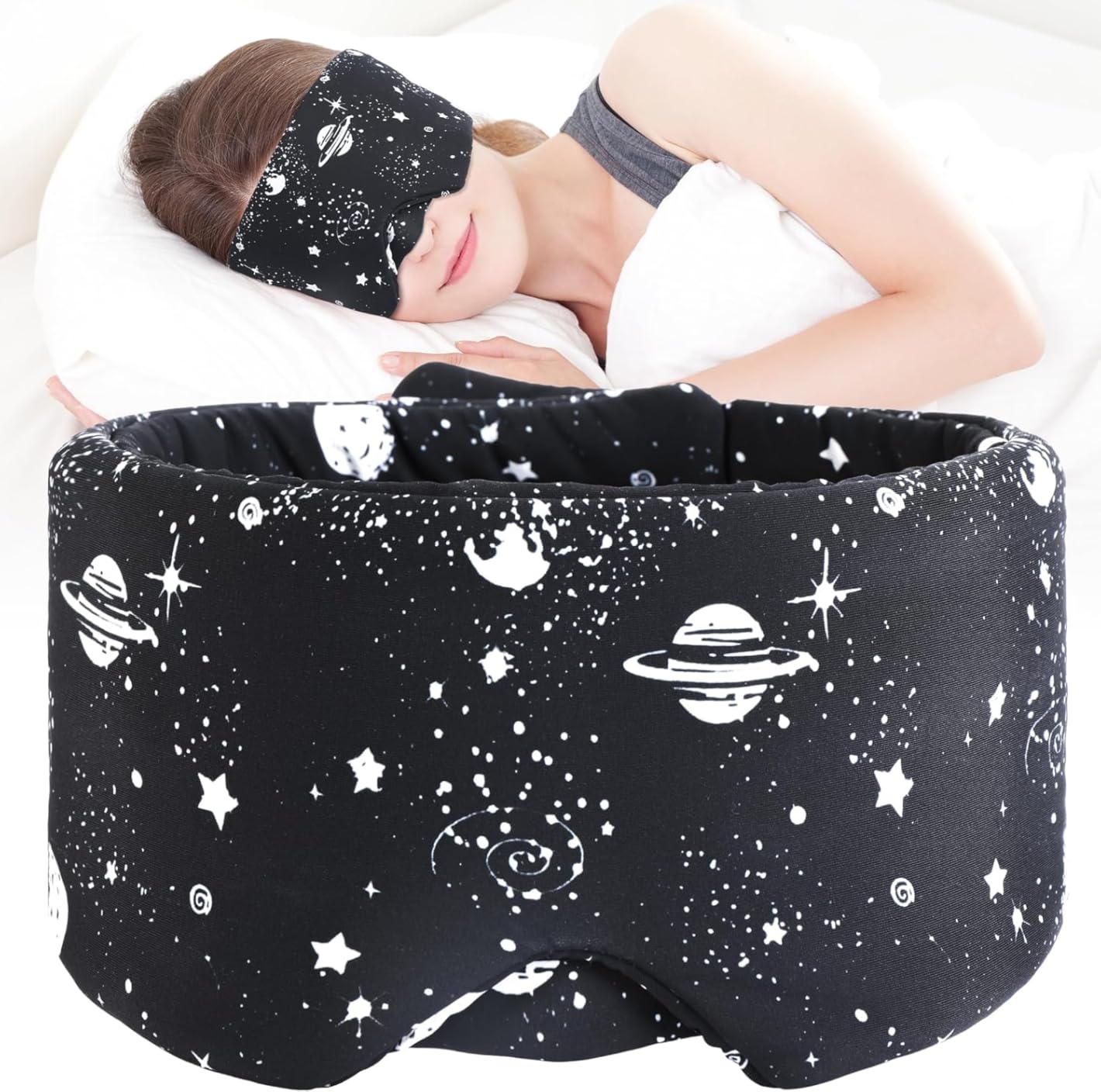 MUSICOZY Bluetooth Sleep Headphones with 3D Eye Mask for Zero Pressure | Sleep Mask With Removable 3D Eye Cups, Zero Pressure Comfort, Wireless Audio and Timer For Better Sleep Travel customer photo 2