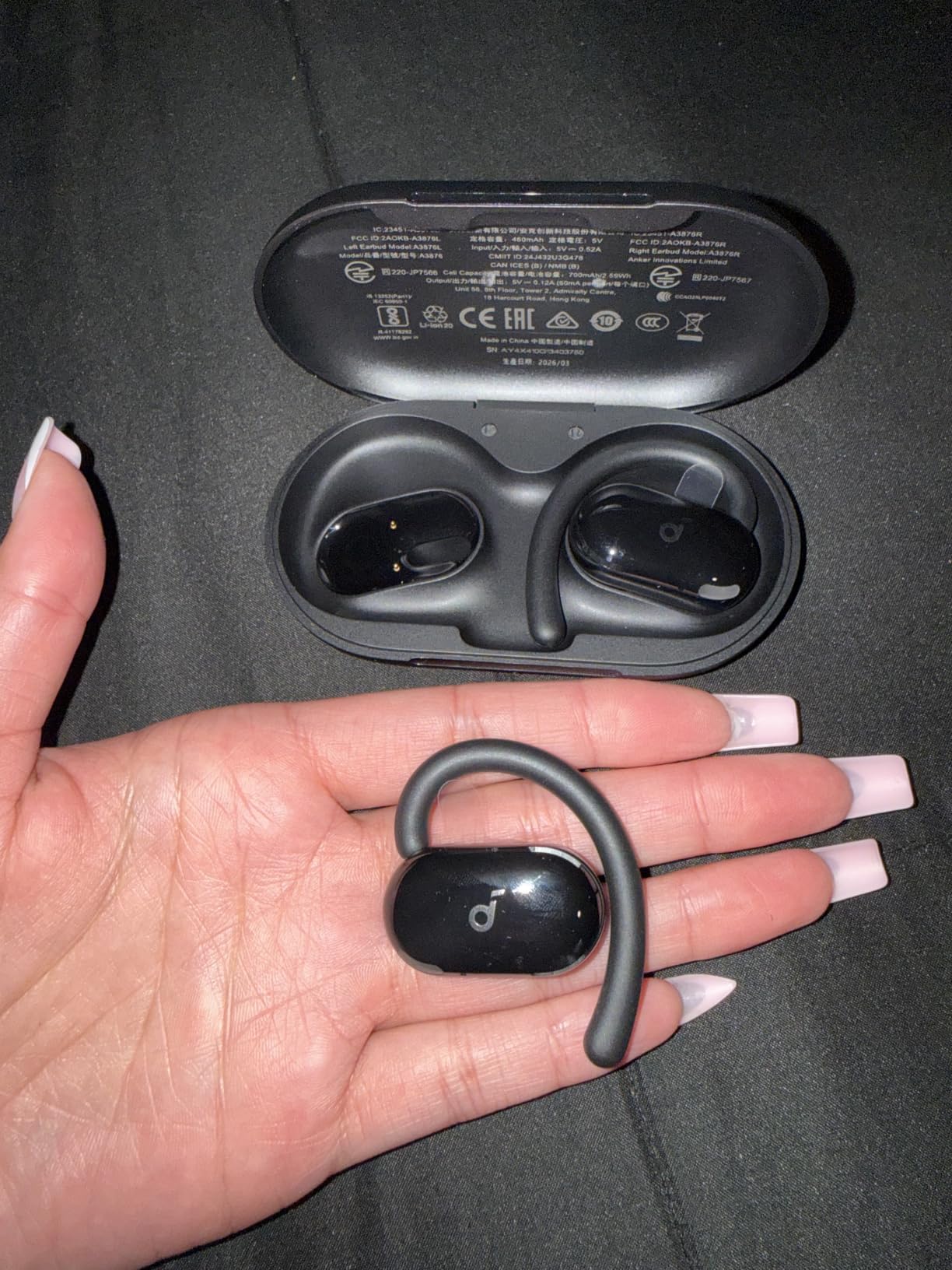 Soundcore V20i by Anker Open-Ear Headphones, Adjustable Ear Hooks, Ultra-Comfort, Snug Fit, Powerful Sound, Clear Calls, IP55, 36H Playtime, Bluetooth 5.4 Wireless Earbuds, Multipoint Connection customer photo 1
